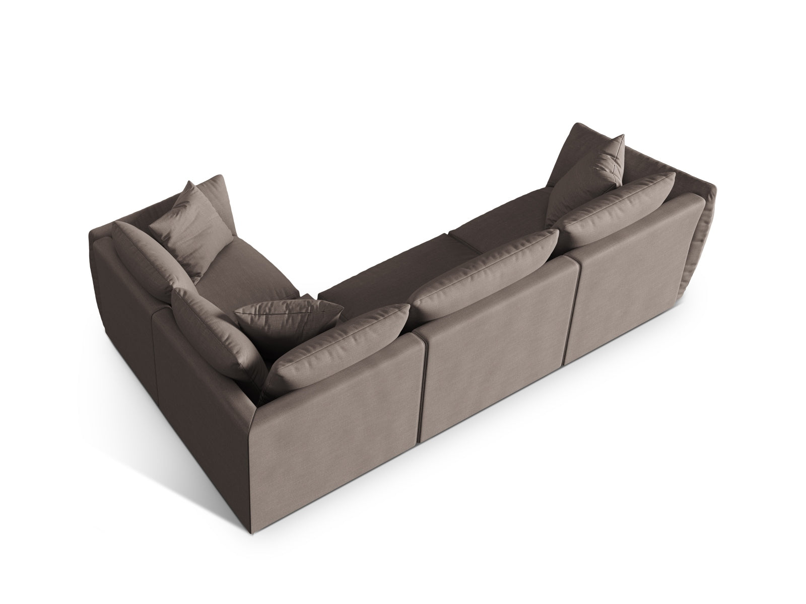 Modernes Chris Ecksofa rechts, 4-Sitzer in dezentem Grau, ideal für gemütliche und stilvolle Wohnräume. Hochwertige Verarbeitung von Micadoni.