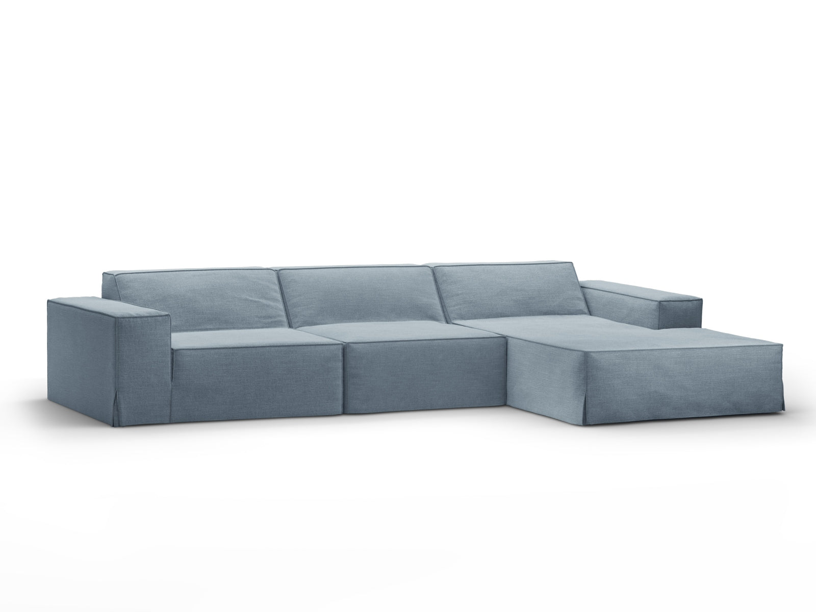 Jodie Modular Ecksofa rechts 4 Sitzer in Muted Blue präsentiert im Onlineshop von KAQTU Design AG. Ecksofa rechts ist von Micadoni