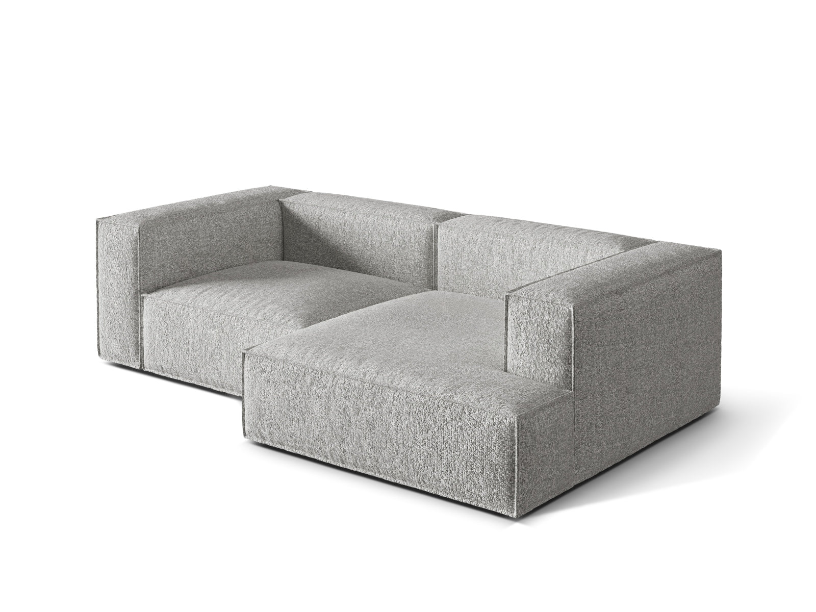 Entdecken Sie das elegante Nuria Boucle Modular Ecksofa rechts von Micadoni – ein 3-Sitzer mit luxuriöser Boucle-Polsterung und modernem Design.