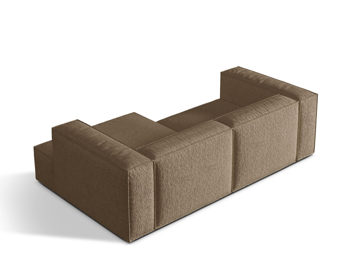 Nuria Boucle Modular Ecksofa rechts 3 Sitzer in Cappuccino-Monet präsentiert im Onlineshop von KAQTU Design AG. L-Sofa rechts ist von Micadoni