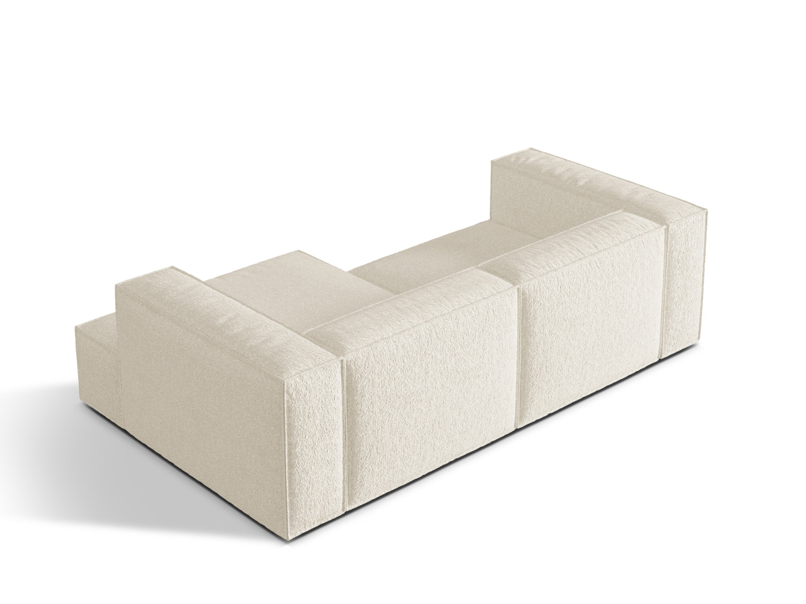 Elegantes Nuria Boucle Ecksofa in Ivory-Monet, 3-Sitzer, ideal für stilvolle Wohnräume und entspannte Momente, erhältlich bei Micadoni.