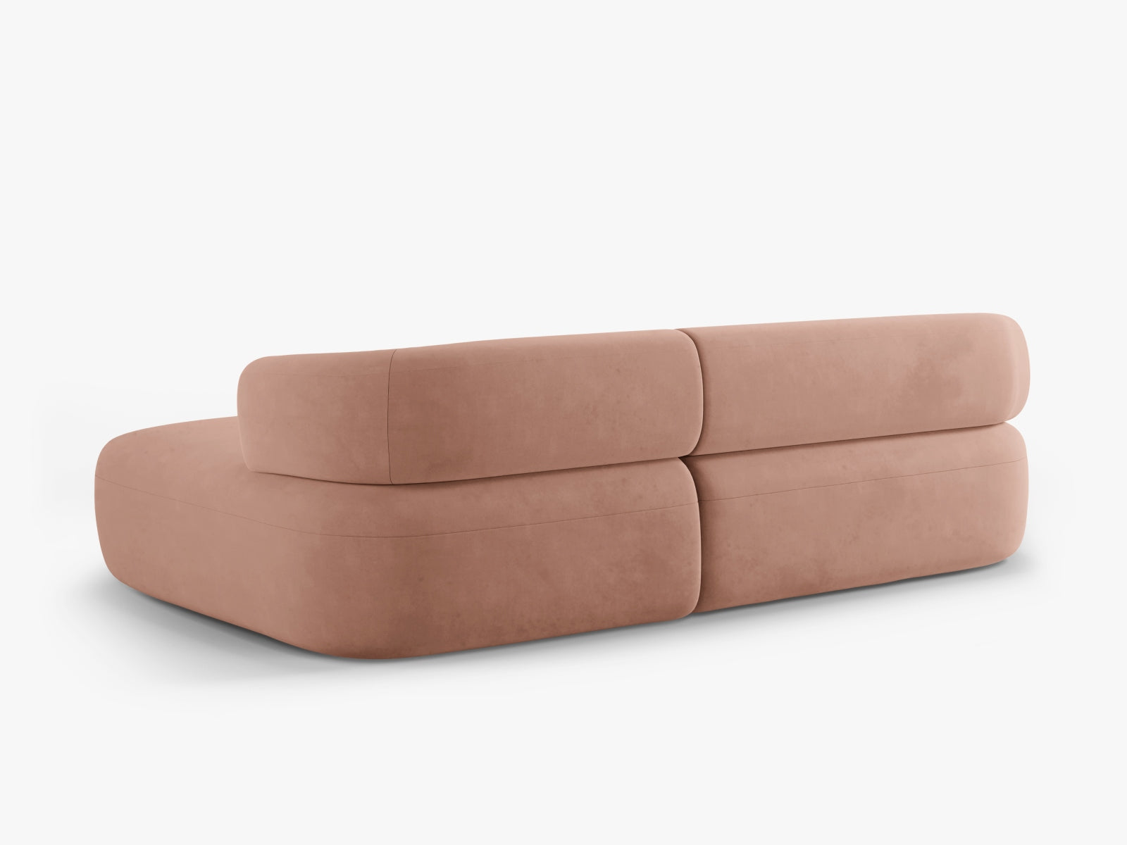 Stylisches Jenny Velour Ecksofa in Pink-Salvador, 5-Sitzer, ideal für entspannte Abende im Wohnzimmer. Hochwertige Verarbeitung von Micadoni.