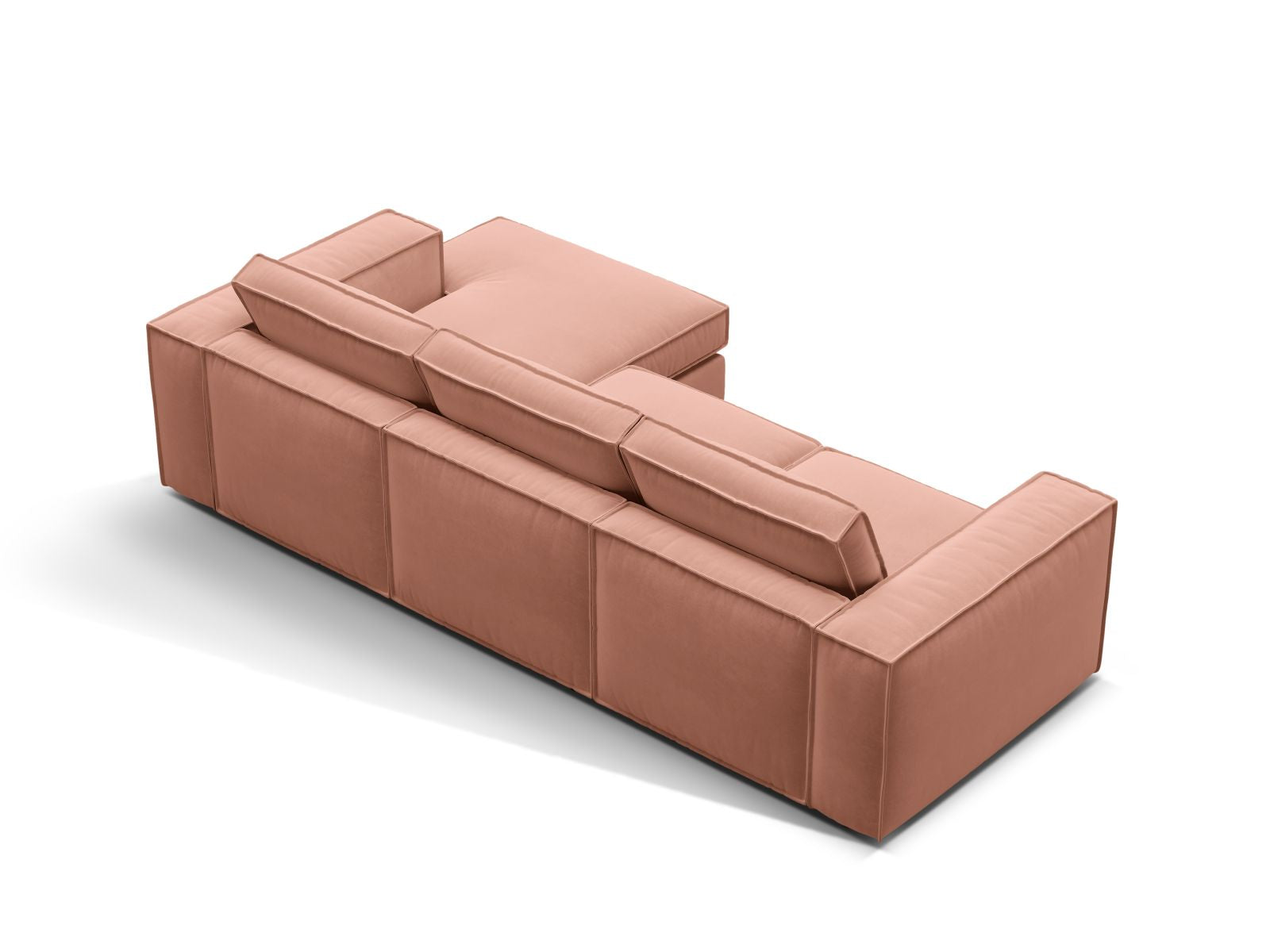 Stylisches 3-Sitzer Ecksofa Pola in Pink-Salvador, perfekt für trendbewusste Wohnkonzepte, erhältlich bei Micadoni.