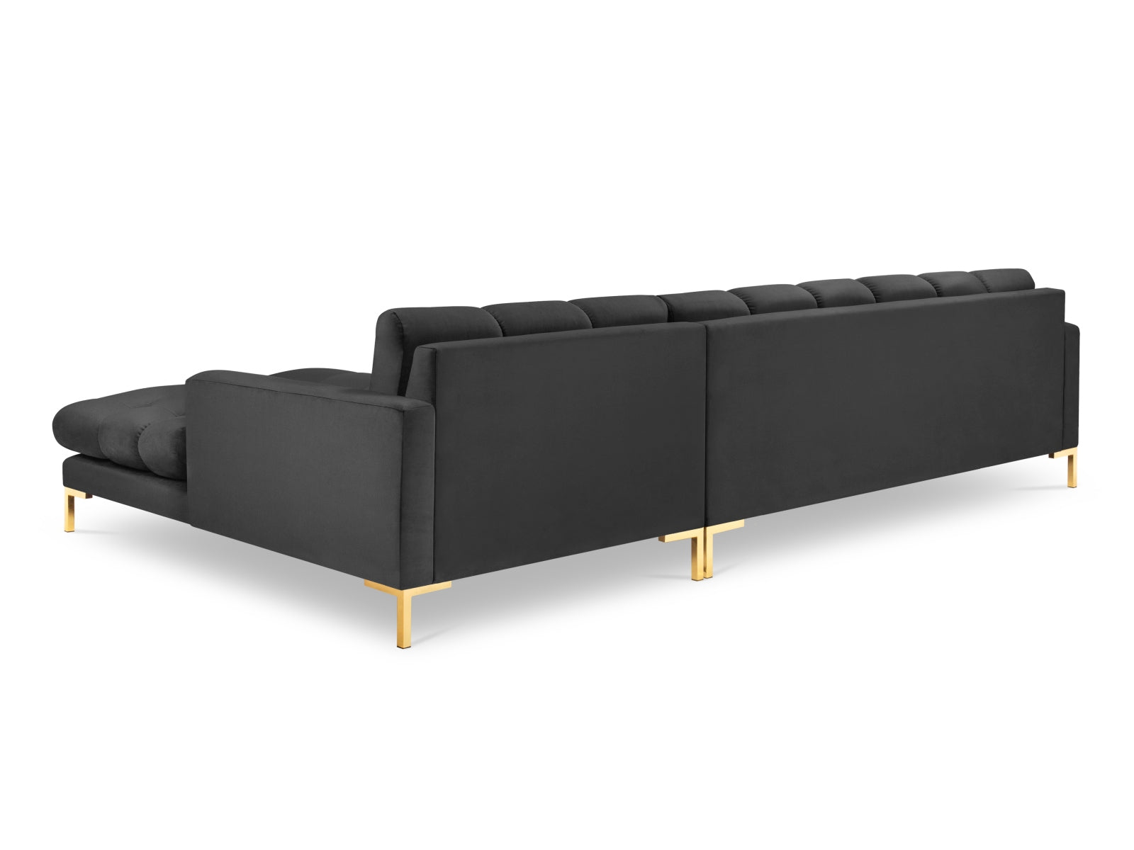 Entdecken Sie das elegante Mamaia Velour Ecksofa rechts von Micadoni – ein 5-Sitzer, der höchsten Komfort und stilvolles Design für Ihr Zuhause bietet.