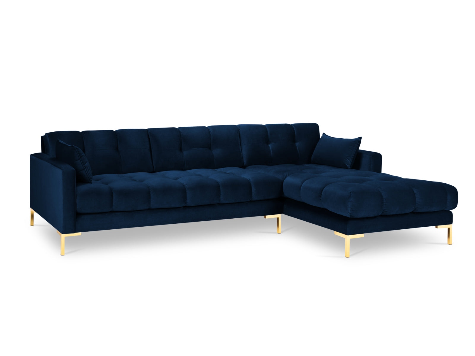 Erleben Sie das Mamaia Velour Ecksofa rechts von Micadoni – ein 5-Sitzer, der Stil, Komfort und Funktionalität vereint und Ihr Wohnzimmer aufwertet.