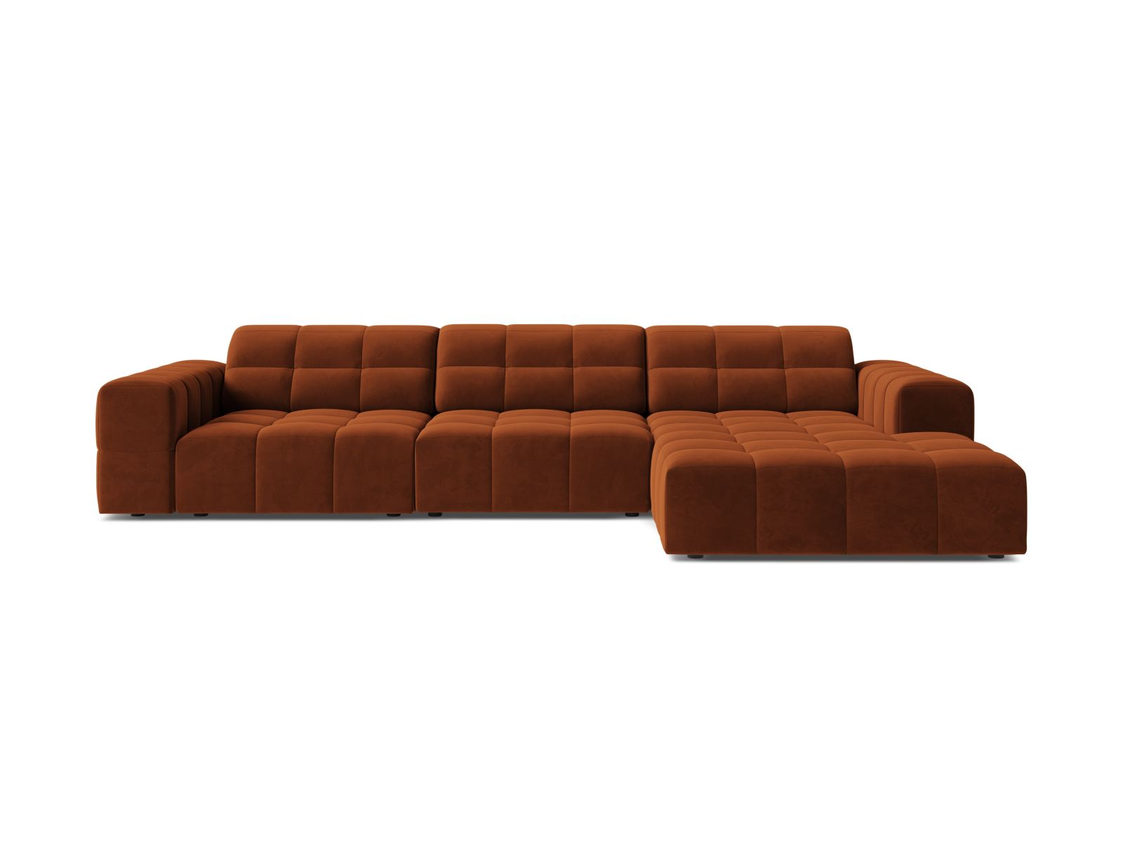 4-Sitzer Ecksofa rechts Jennifer in Terracotta-Bluvel präsentiert im Onlineshop von KAQTU Design AG. Ecksofa rechts ist von Micadoni