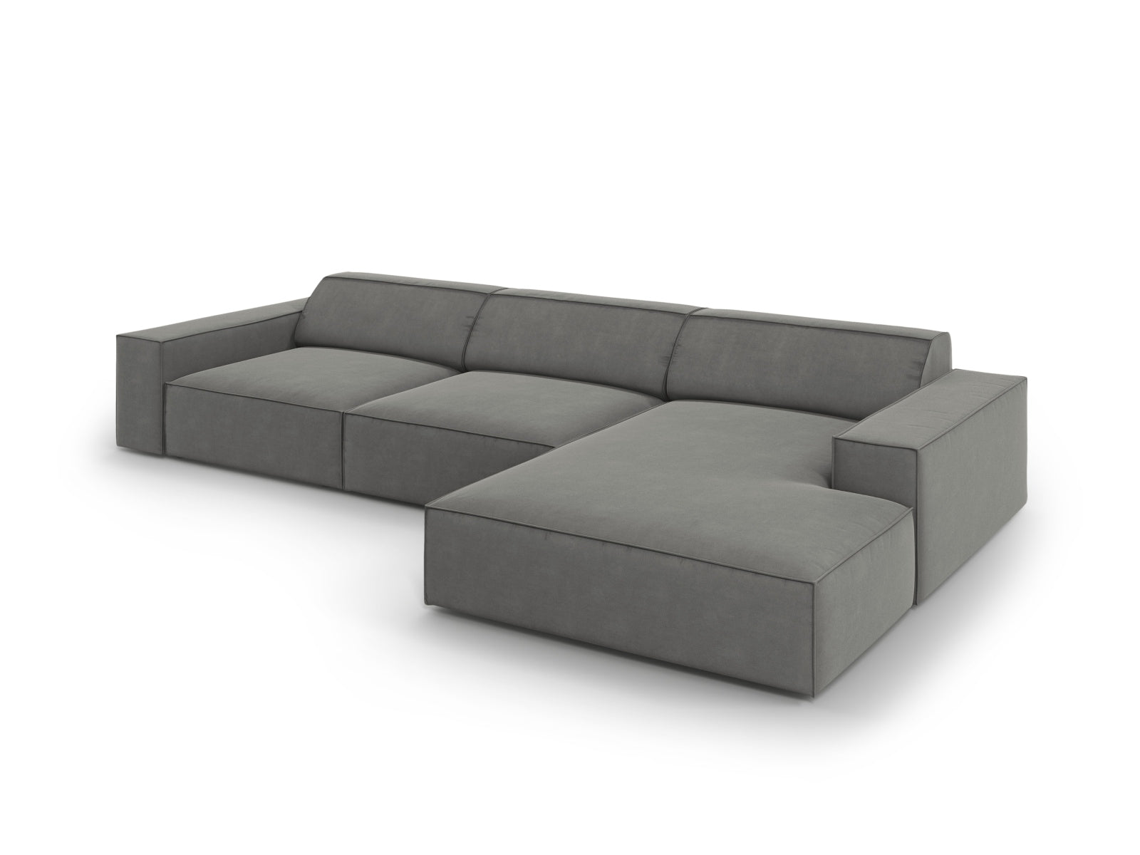 Entdecken Sie das Jodie Velour Ecksofa rechts von Micadoni – ein stilvolles 4-Sitzer Sofa, das Komfort und individuelles Design vereint.