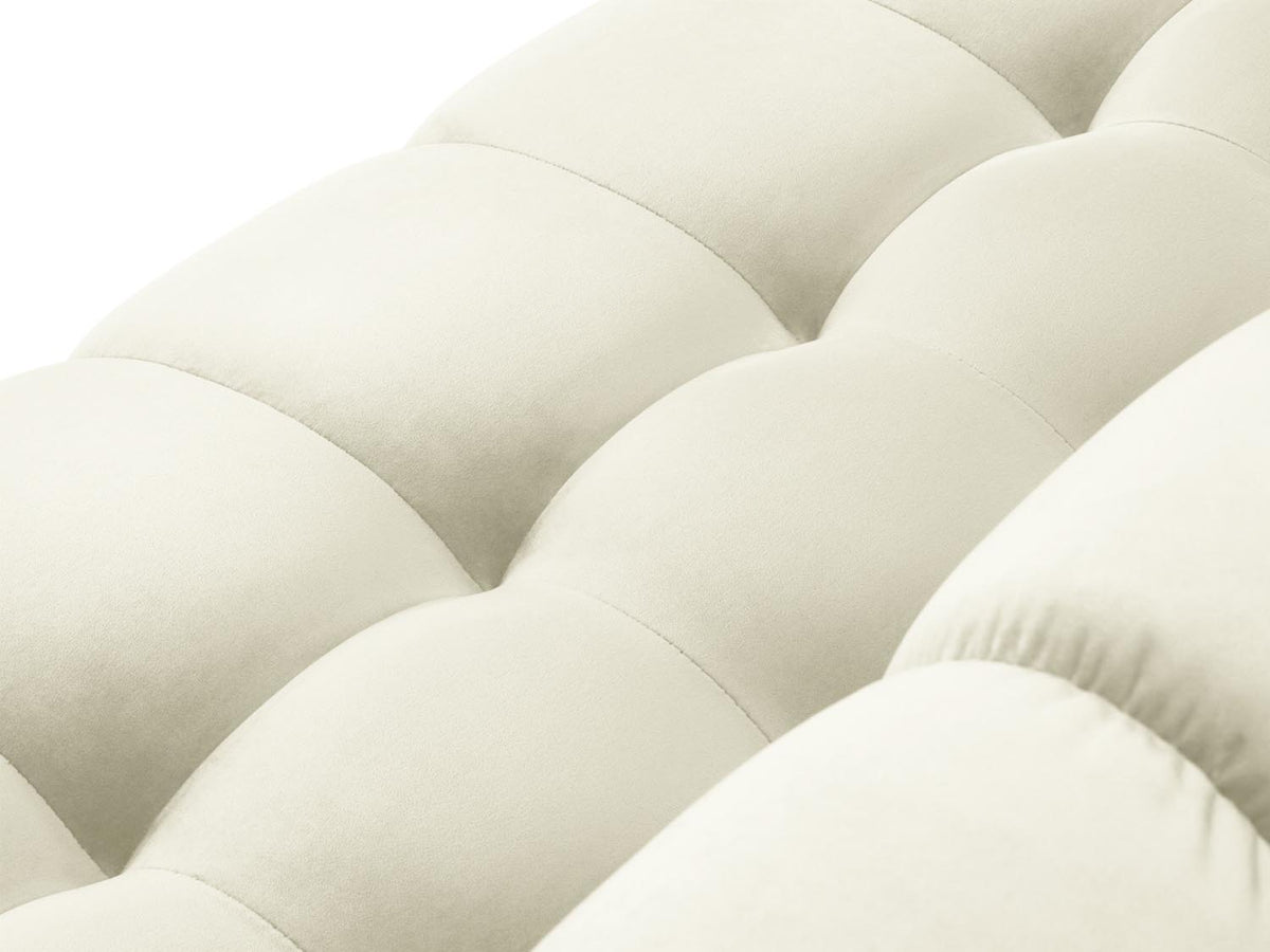 Mamaia Velour Ecksofa rechts 5 Sitzer in Light Beige/Schwarz-Bluvel präsentiert im Onlineshop von KAQTU Design AG. L-Sofa rechts ist von Micadoni