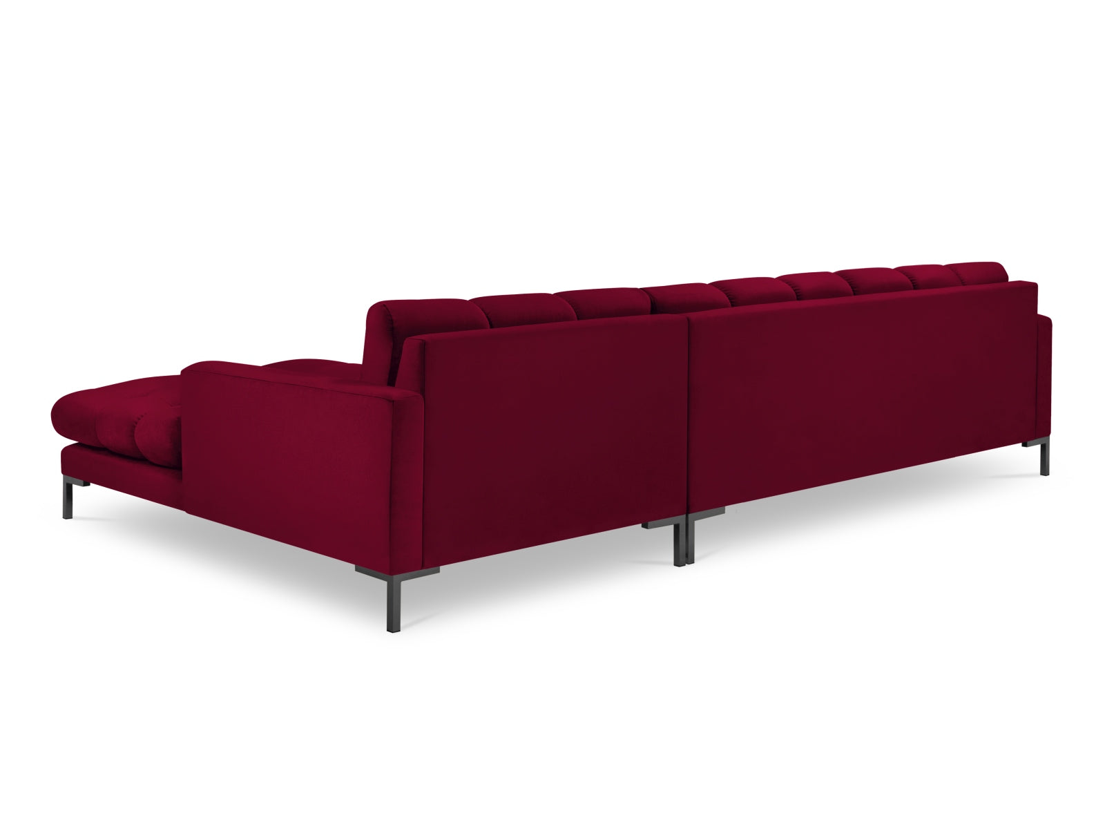 Entdecken Sie das elegante Mamaia Velour Ecksofa rechts von Micadoni – ein 5-Sitzer, der höchsten Komfort und modernes Design vereint.