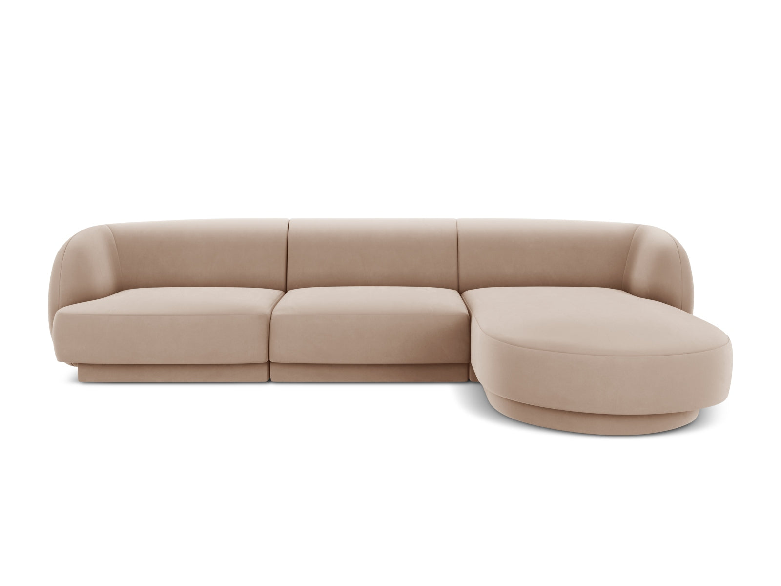 Miley Velour Ecksofa rechts 4 Sitzer in Cappuccino präsentiert im Onlineshop von KAQTU Design AG. Ecksofa rechts ist von Micadoni
