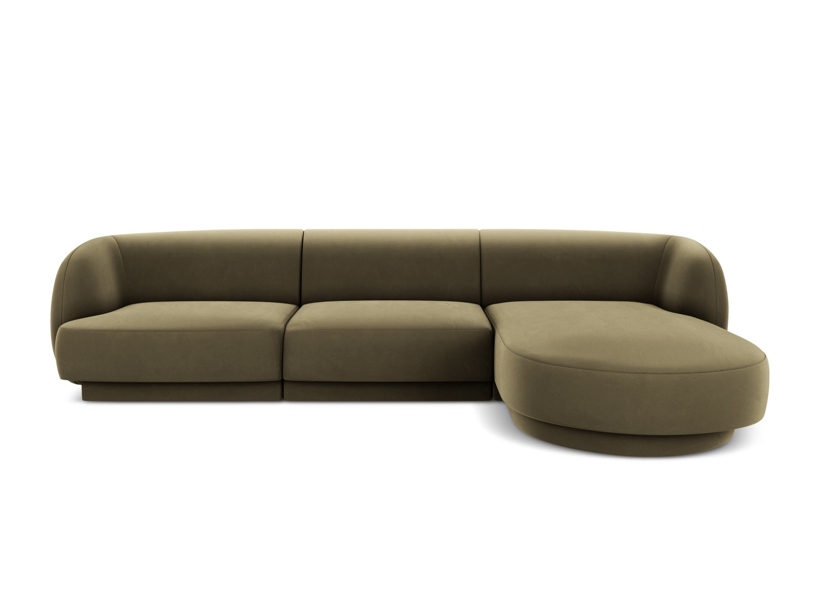 Miley Velour Ecksofa rechts 4 Sitzer in Green präsentiert im Onlineshop von KAQTU Design AG. Ecksofa rechts ist von Micadoni