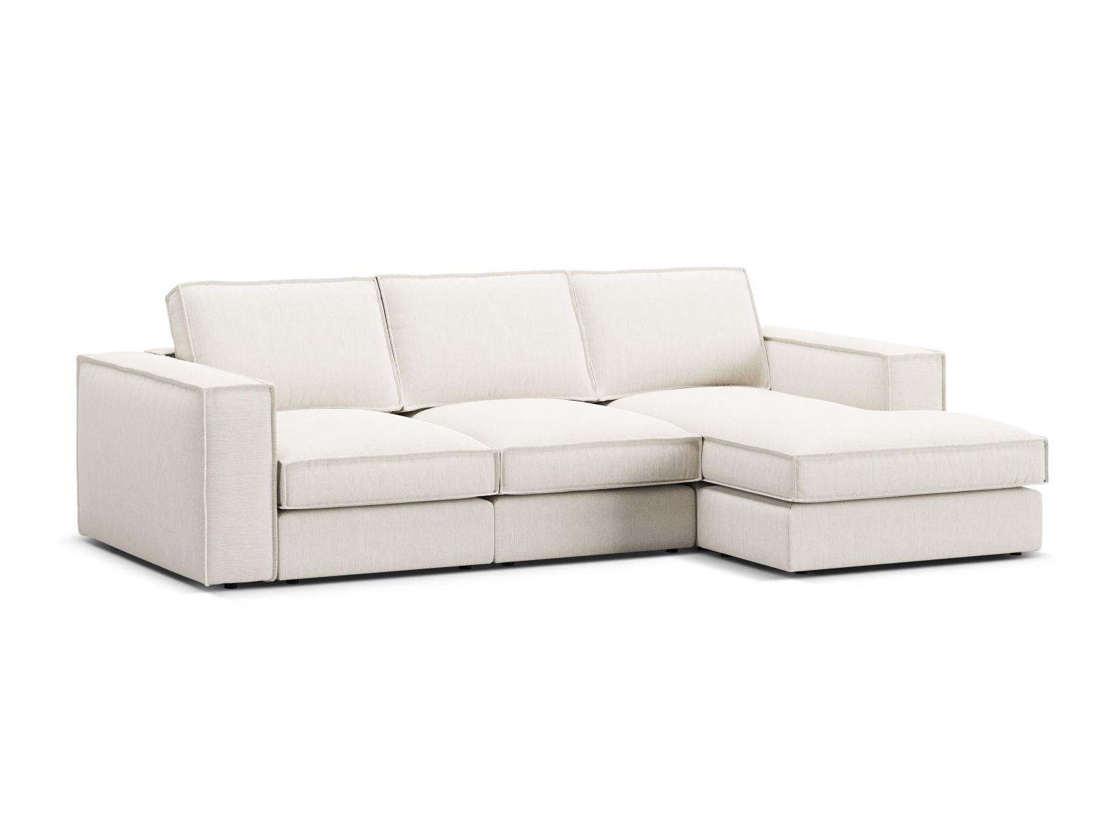 Elegantes 3-Sitzer Ecksofa rechts Pola von Micadoni, ideal für gemütliche Abende und ein modernes Wohnambiente.