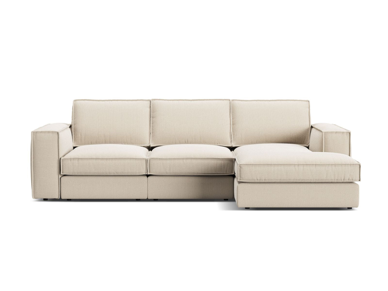 3-Sitzer Ecksofa rechts Pola in Beige-Babel präsentiert im Onlineshop von KAQTU Design AG. Ecksofa rechts ist von Micadoni