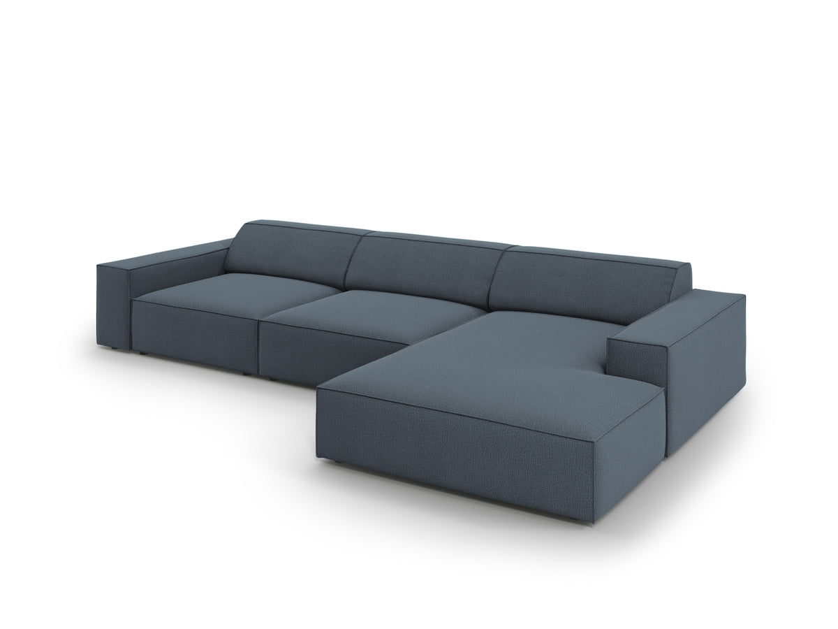Jodie Modulares Ecksofa rechts 4 Sitzer in Blue-Megan präsentiert im Onlineshop von KAQTU Design AG. L-Sofa rechts ist von Micadoni