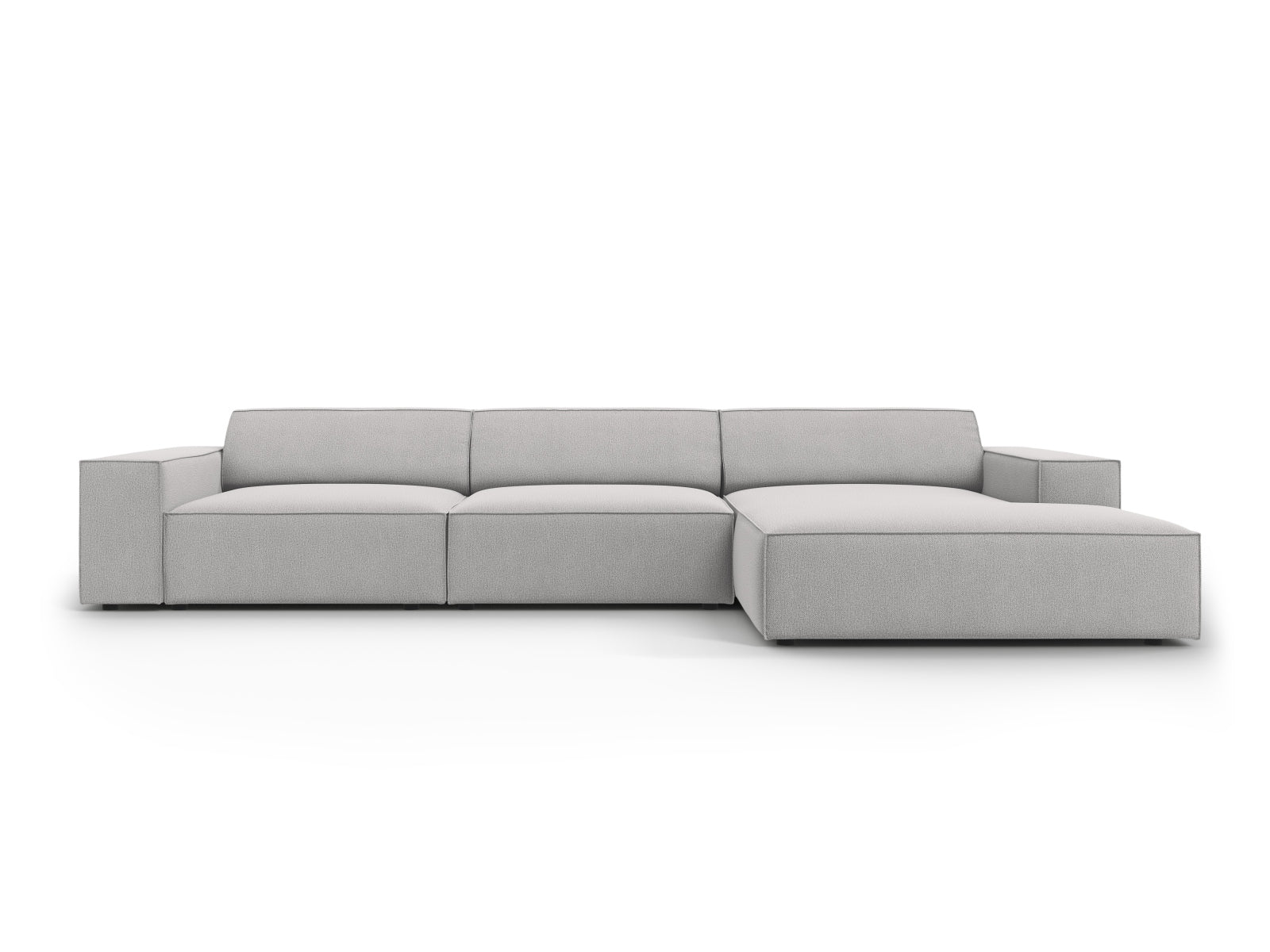 Jodie Modulares Ecksofa rechts 4 Sitzer in Light Grey-Megan präsentiert im Onlineshop von KAQTU Design AG. L-Sofa rechts ist von Micadoni