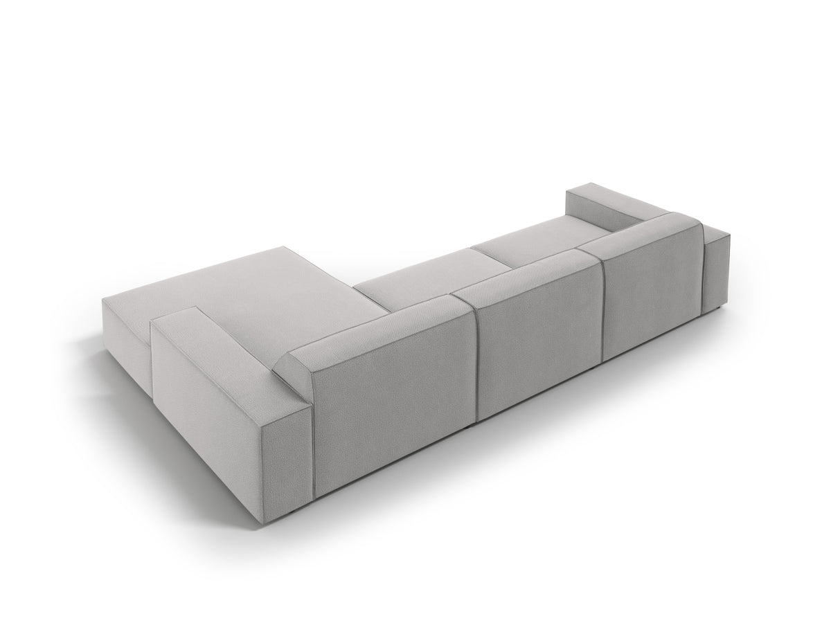 Jodie Modulares Ecksofa rechts 4 Sitzer in Light Grey-Megan präsentiert im Onlineshop von KAQTU Design AG. L-Sofa rechts ist von Micadoni