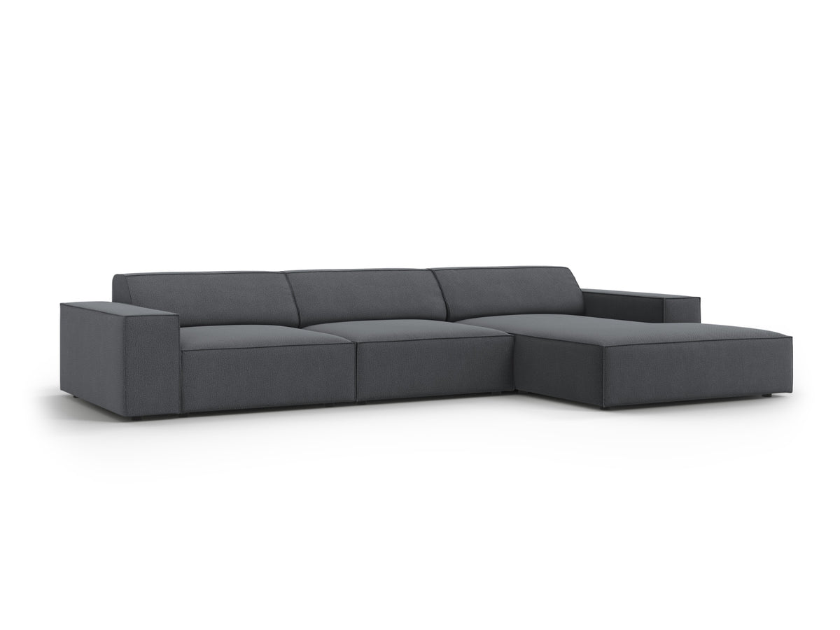 Jodie Modulares Ecksofa rechts 4 Sitzer in Dark Grey-Megan präsentiert im Onlineshop von KAQTU Design AG. L-Sofa rechts ist von Micadoni