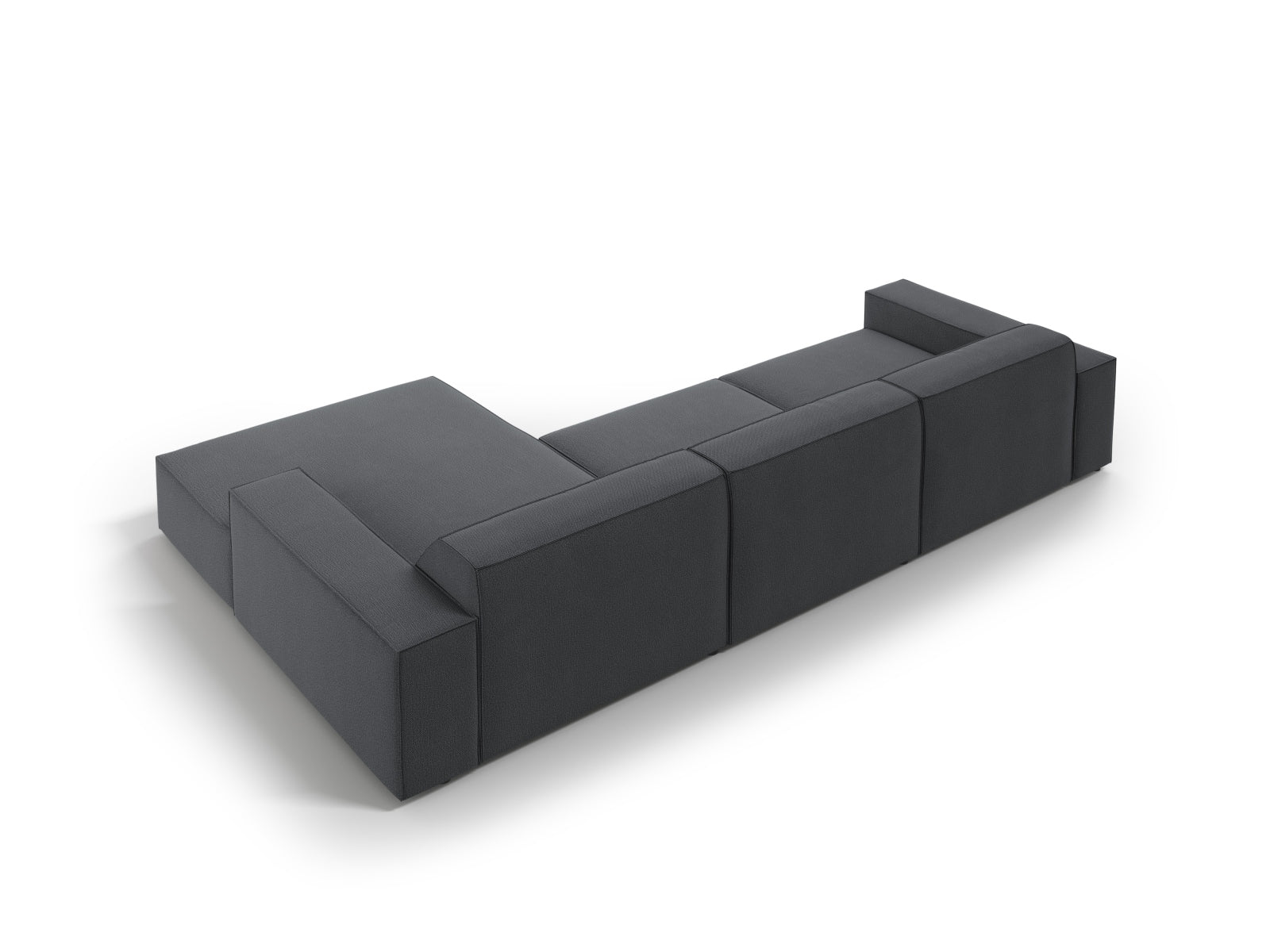 Elegantes, modulares Ecksofa in Dunkelgrau, perfekt für 4 Personen, vereint modernes Design mit hohem Sitzkomfort für Ihr Zuhause.