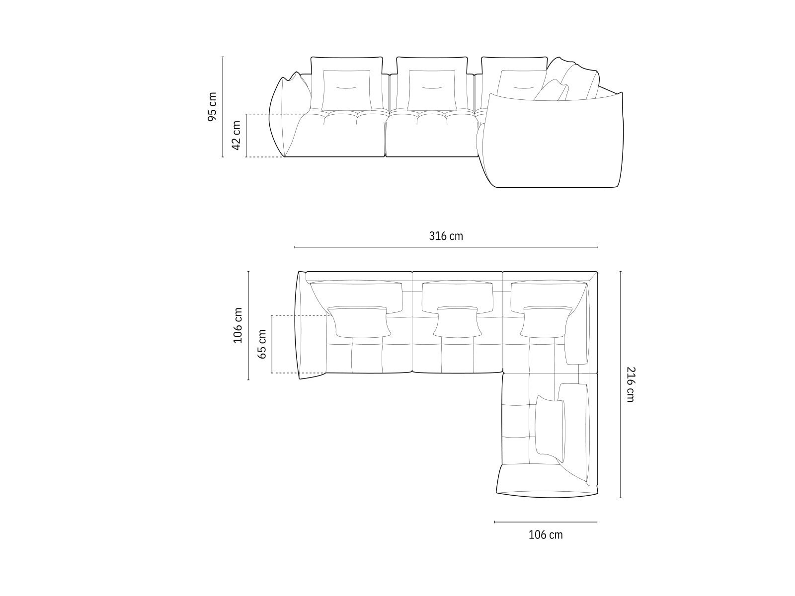Erleben Sie das elegante Bloom Modular Ecksofa rechts 3 Sitzer von Micadoni – perfekt für Ihr modernes Zuhause, flexibel, bequem und stilvoll.
