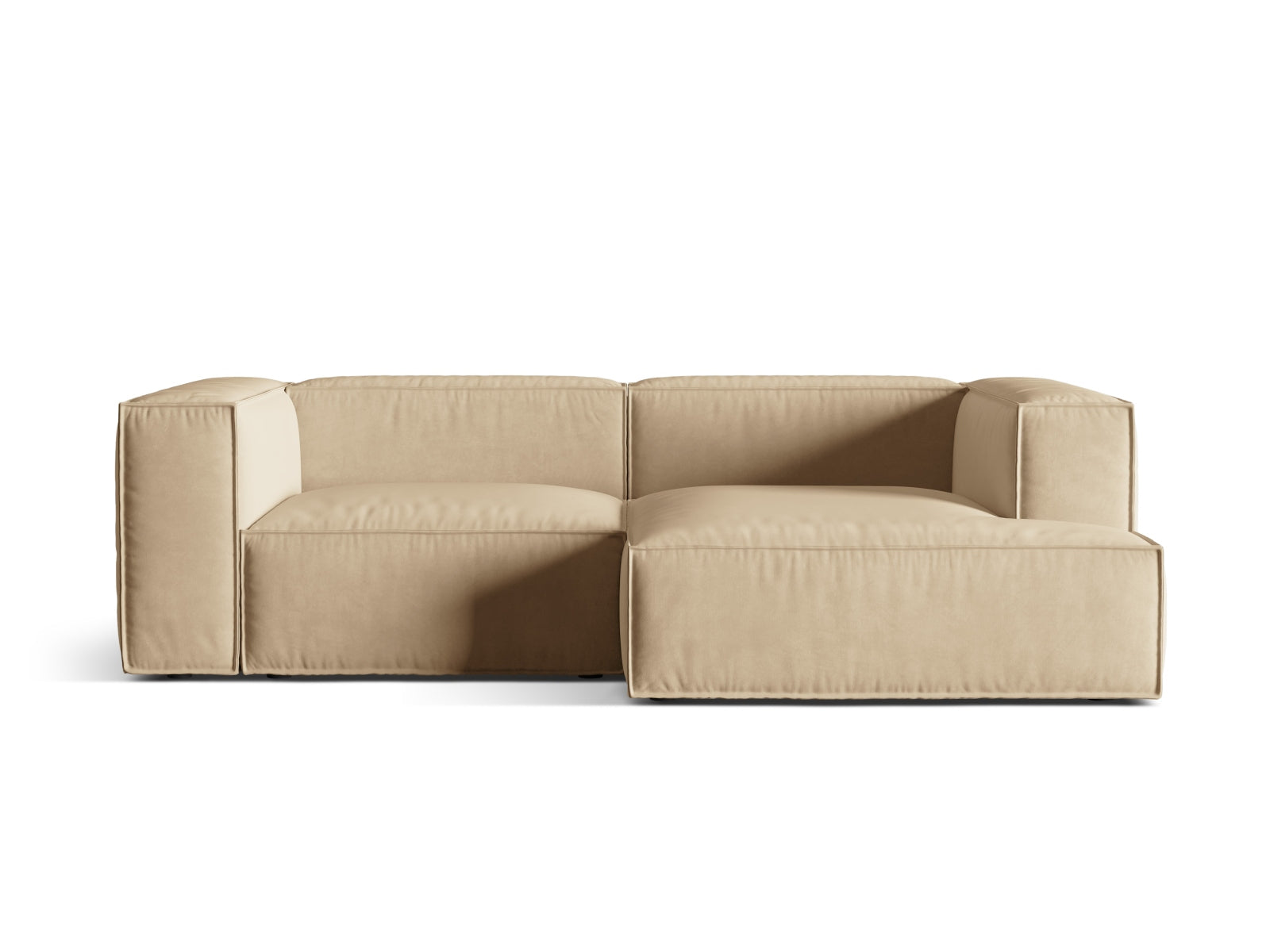 Nuria Velour Modular Ecksofa rechts 3 Sitzer in Nude präsentiert im Onlineshop von KAQTU Design AG. Ecksofa rechts ist von Micadoni