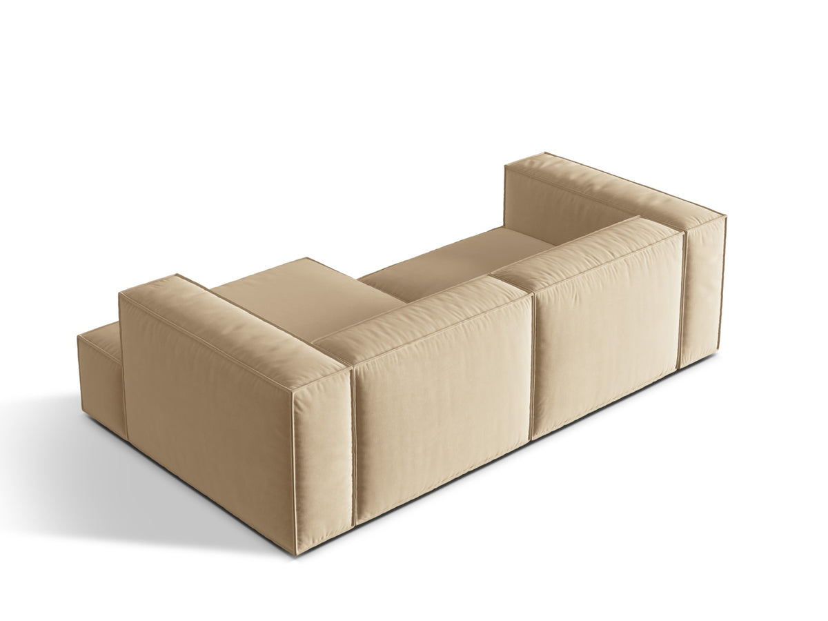 Nuria Velour Modular Ecksofa rechts 3 Sitzer in Nude-Paris präsentiert im Onlineshop von KAQTU Design AG. L-Sofa rechts ist von Micadoni