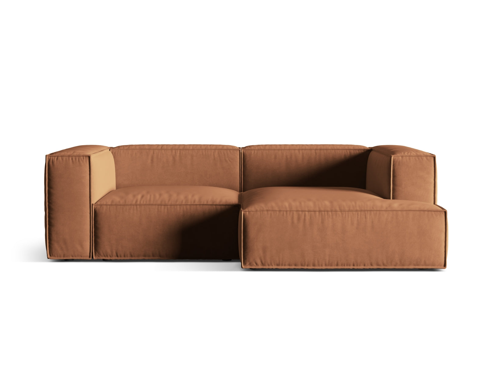 Nuria Velour Modular Ecksofa rechts 3 Sitzer in Honey präsentiert im Onlineshop von KAQTU Design AG. Ecksofa rechts ist von Micadoni