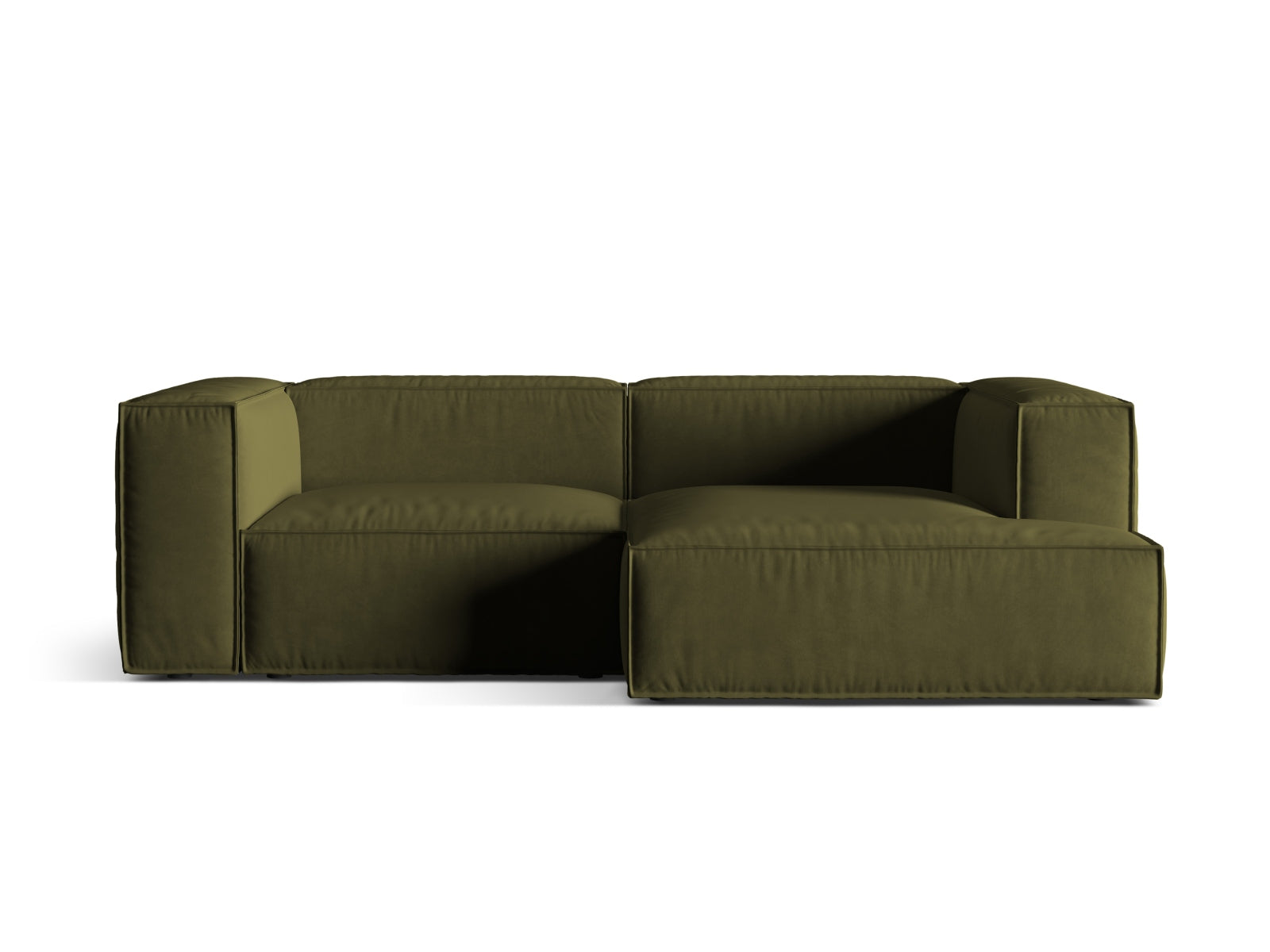 Nuria Velour Modular Ecksofa rechts 3 Sitzer in Moss Green Melange präsentiert im Onlineshop von KAQTU Design AG. Ecksofa rechts ist von Micadoni