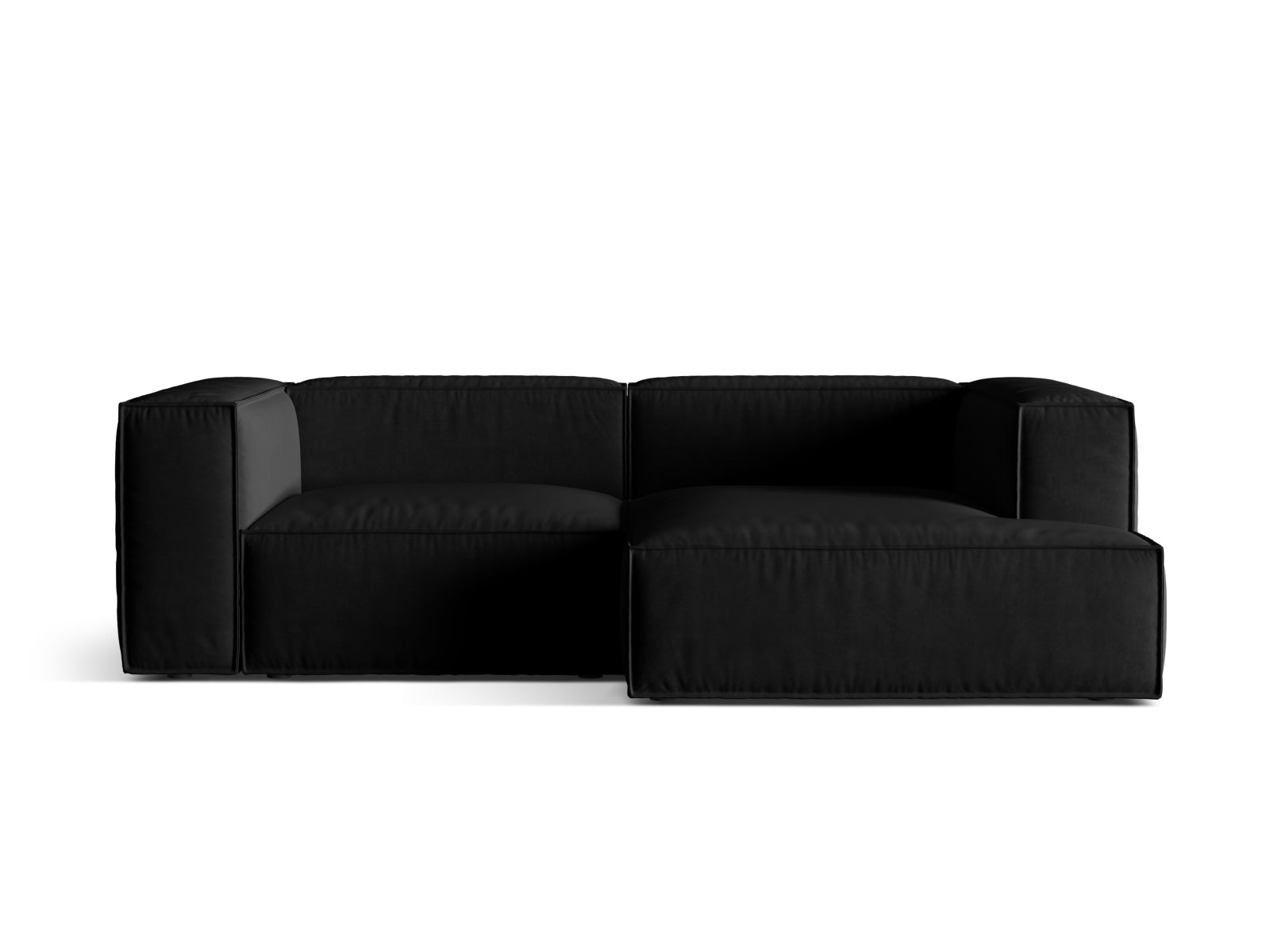 Nuria Velour Modular Ecksofa rechts 3 Sitzer in Black präsentiert im Onlineshop von KAQTU Design AG. Ecksofa rechts ist von Micadoni