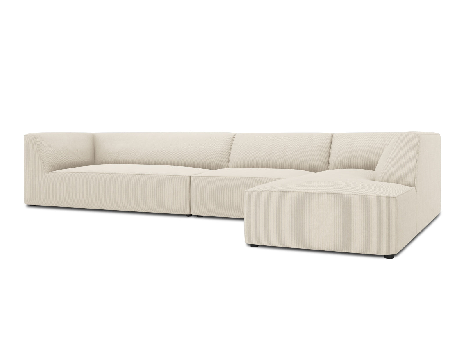 Erleben Sie das Ruby Ecksofa rechts 5 Sitzer von Micadoni: Eleganz, Komfort und Flexibilität für Ihr Zuhause. Ideal für gesellige Abende!