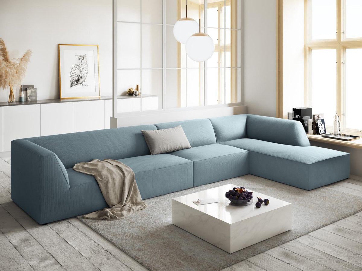 Ruby Modulares Ecksofa rechts 5 Sitzer in Light Blue-Scala präsentiert im Onlineshop von KAQTU Design AG. L-Sofa rechts ist von Micadoni