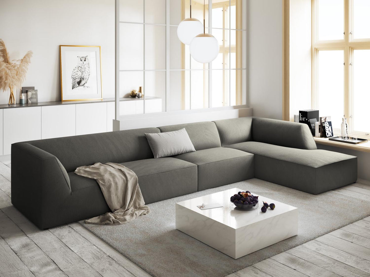 Ruby Modulares Ecksofa rechts 5 Sitzer in Light Grey-Scala präsentiert im Onlineshop von KAQTU Design AG. L-Sofa rechts ist von Micadoni