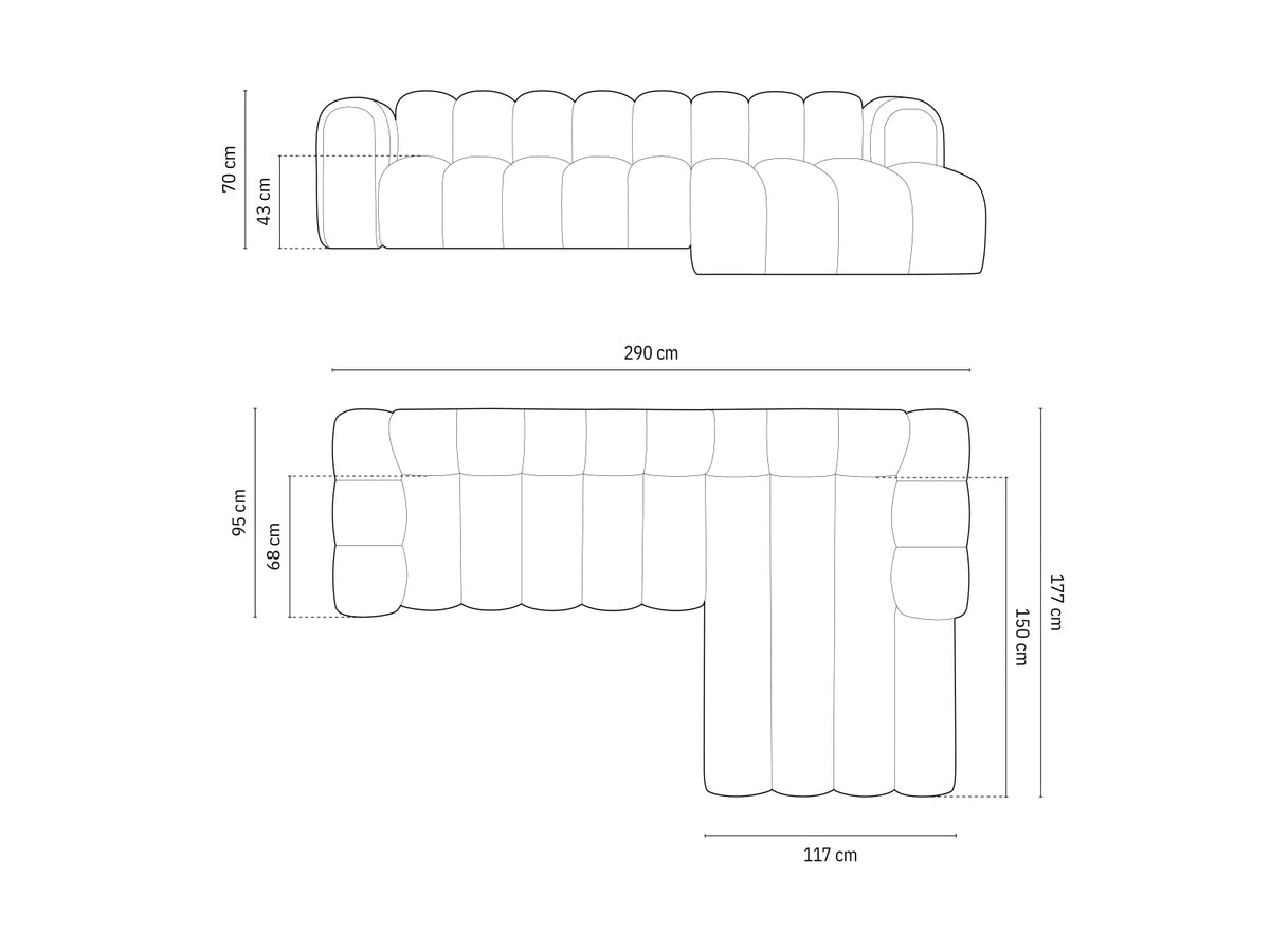 Lupine Modulares Ecksofa rechts 4 Sitzer in Dark Olive Green-Baloo präsentiert im Onlineshop von KAQTU Design AG. L-Sofa rechts ist von Micadoni