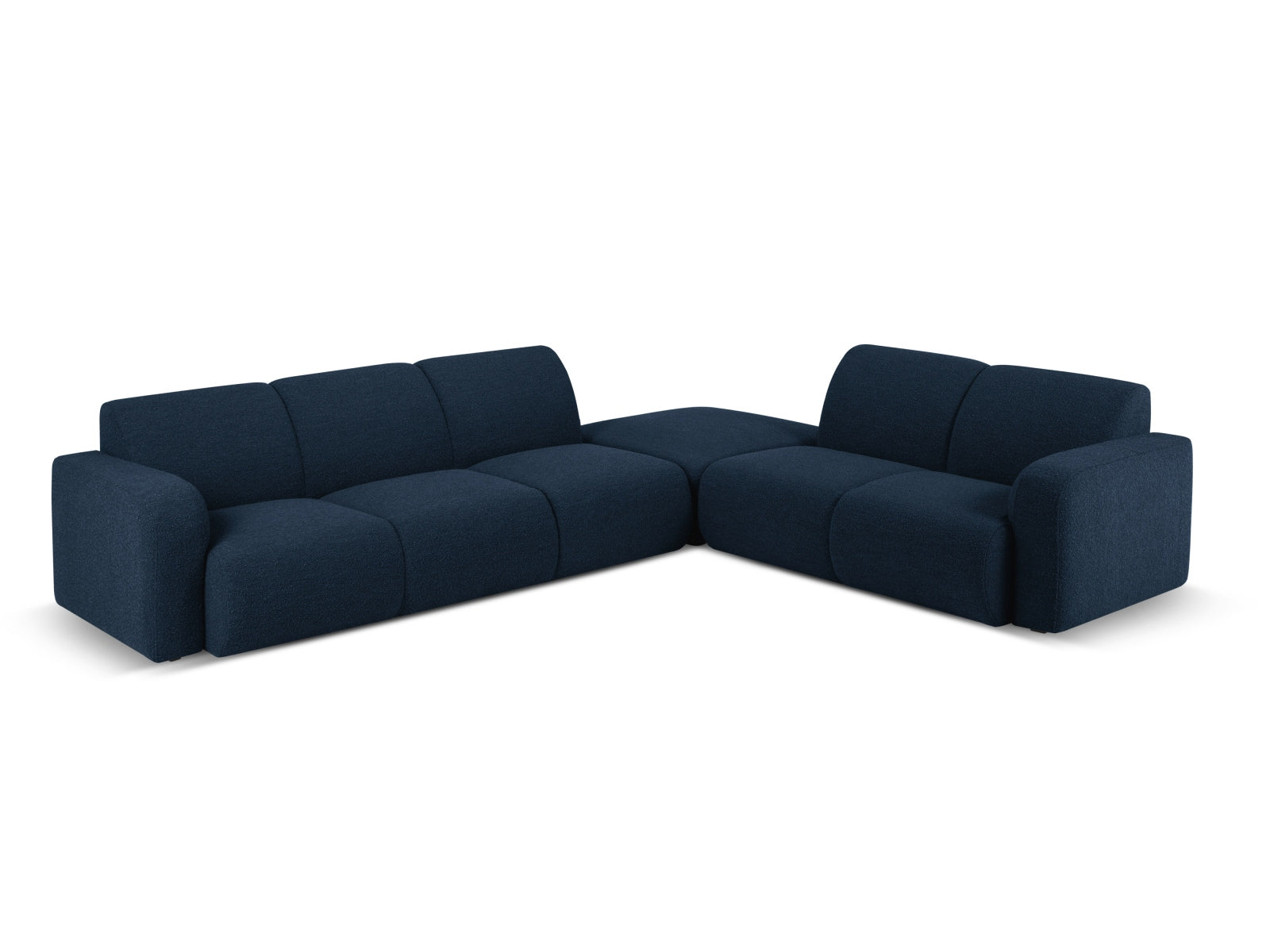 Molino Boucle Ecksofa rechts 6 Sitzer in Dark Blue-Baloo präsentiert im Onlineshop von KAQTU Design AG. Ecksofa rechts ist von Micadoni