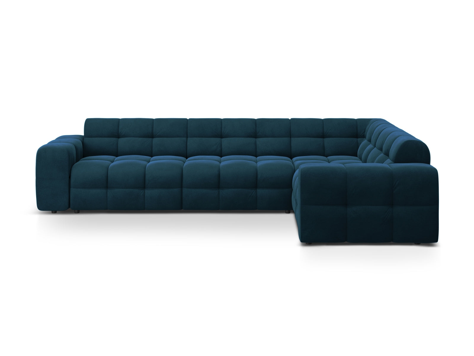 Kendal Velour Ecksofa rechts 6 Sitzer in Navy Blue präsentiert im Onlineshop von KAQTU Design AG. Ecksofa rechts ist von Micadoni