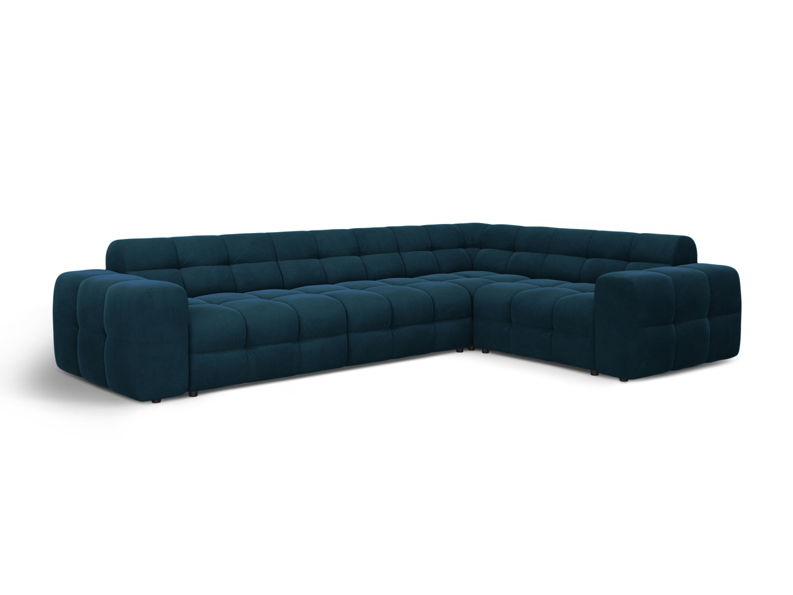 Erleben Sie das Kendal Velour Ecksofa rechts 6 Sitzer von Micadoni – elegantes Design, viel Platz und ultimativen Komfort für Ihr Wohnzimmer.