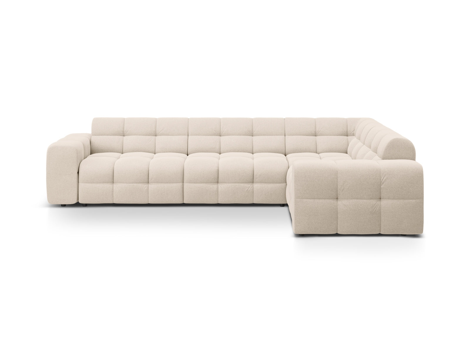 Kendal Ecksofa rechts 6 Sitzer in Beige präsentiert im Onlineshop von KAQTU Design AG. Ecksofa rechts ist von Micadoni