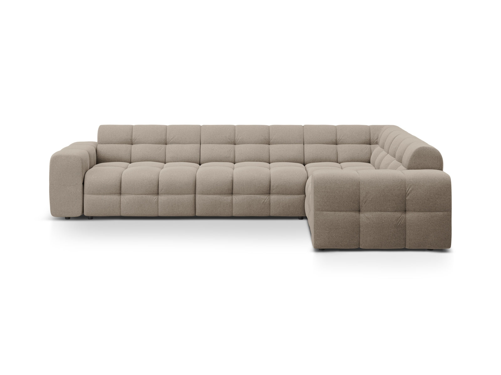 Kendal Ecksofa rechts 6 Sitzer in Dark Beige-Ottawa präsentiert im Onlineshop von KAQTU Design AG. Ecksofa rechts ist von Micadoni