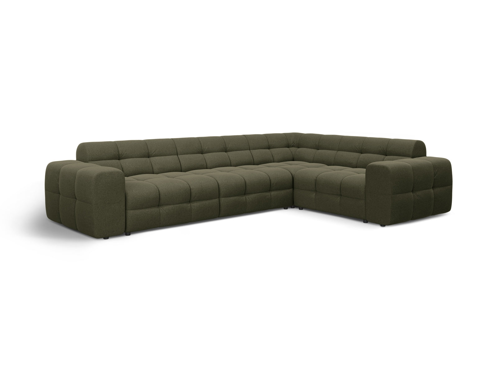 Geräumiges Kendal Ecksofa rechts für 6 Personen in Amazon Green-Ottawa, perfekt für gesellige Abende und stilvolle Einrichtung.