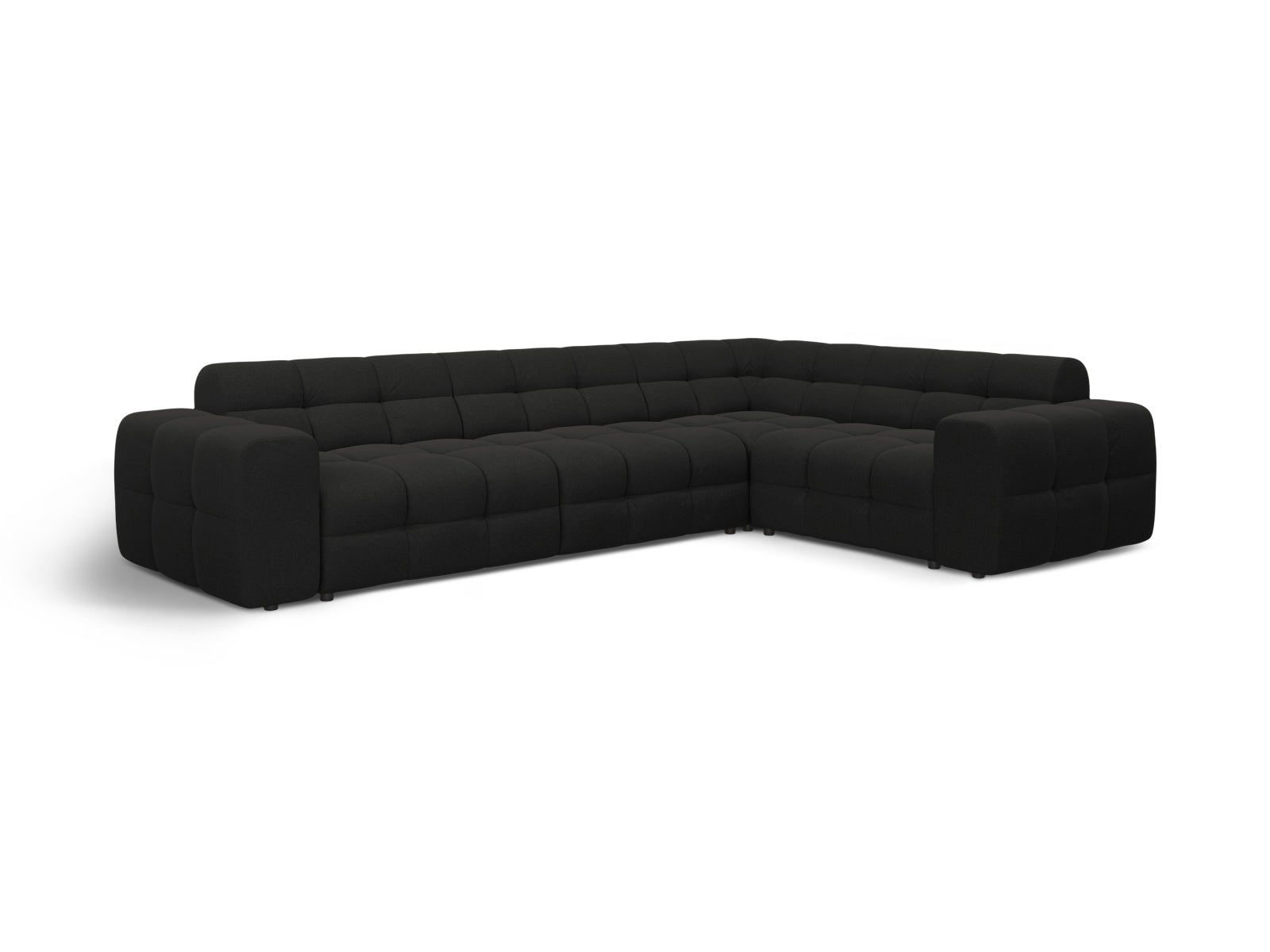 Erleben Sie das Kendal Ecksofa rechts 6 Sitzer von Micadoni – elegantes Velours, modernes Design und optimaler Komfort für Ihr Wohnzimmer.