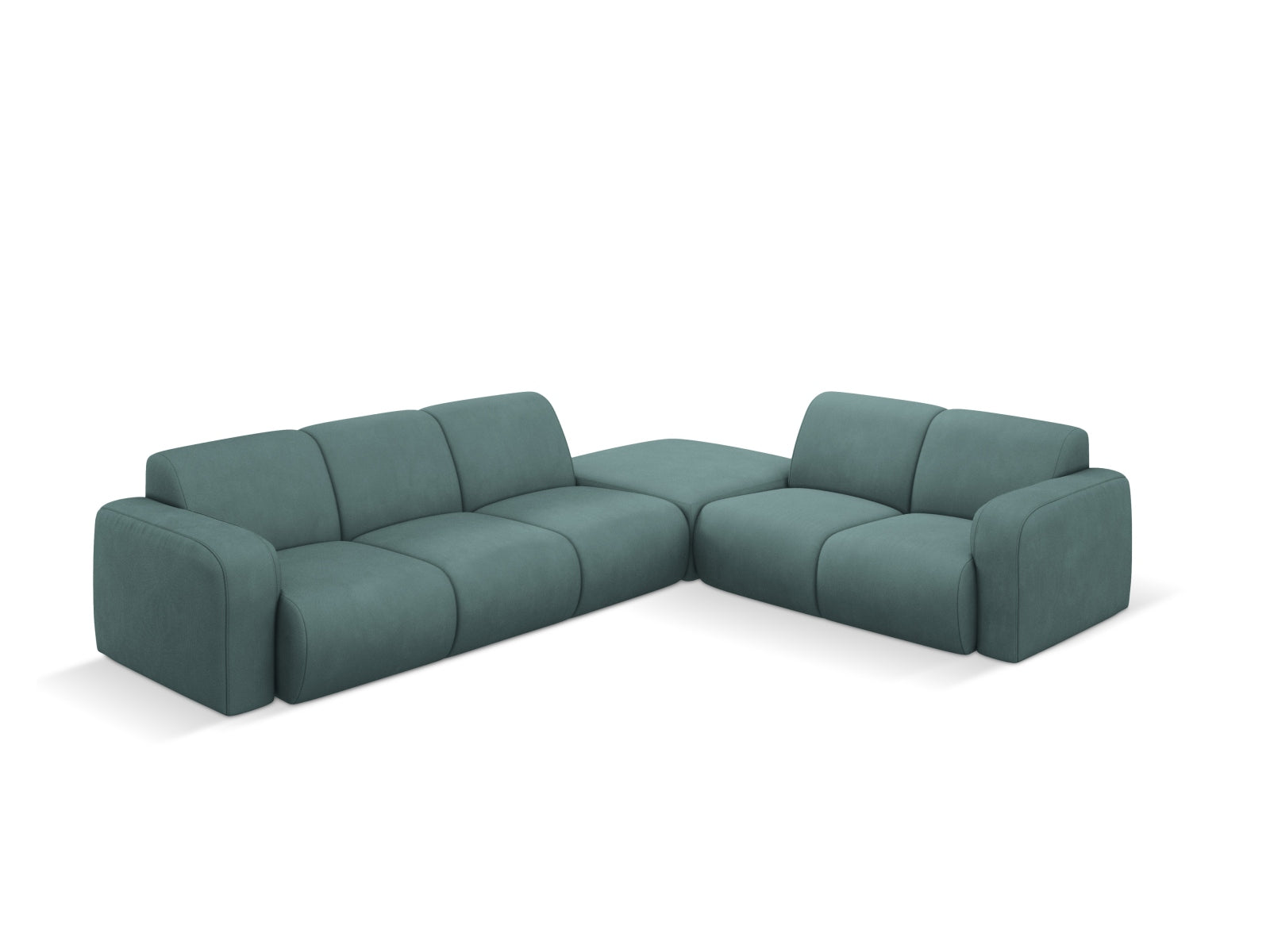 Elegantes Molino Ecksofa rechts für 6 Personen in stilvollem Sea Green, ideal für moderne Wohnräume und gemütliche Abende.