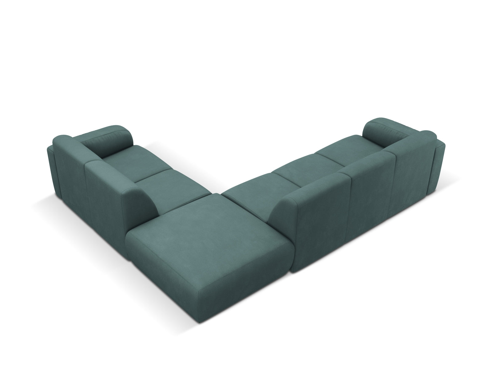 Geräumiges Molino Ecksofa rechts für 6 Personen in ansprechendem Sea Green, perfekt für stilvolle Wohnzimmer und gesellige Zusammenkünfte.