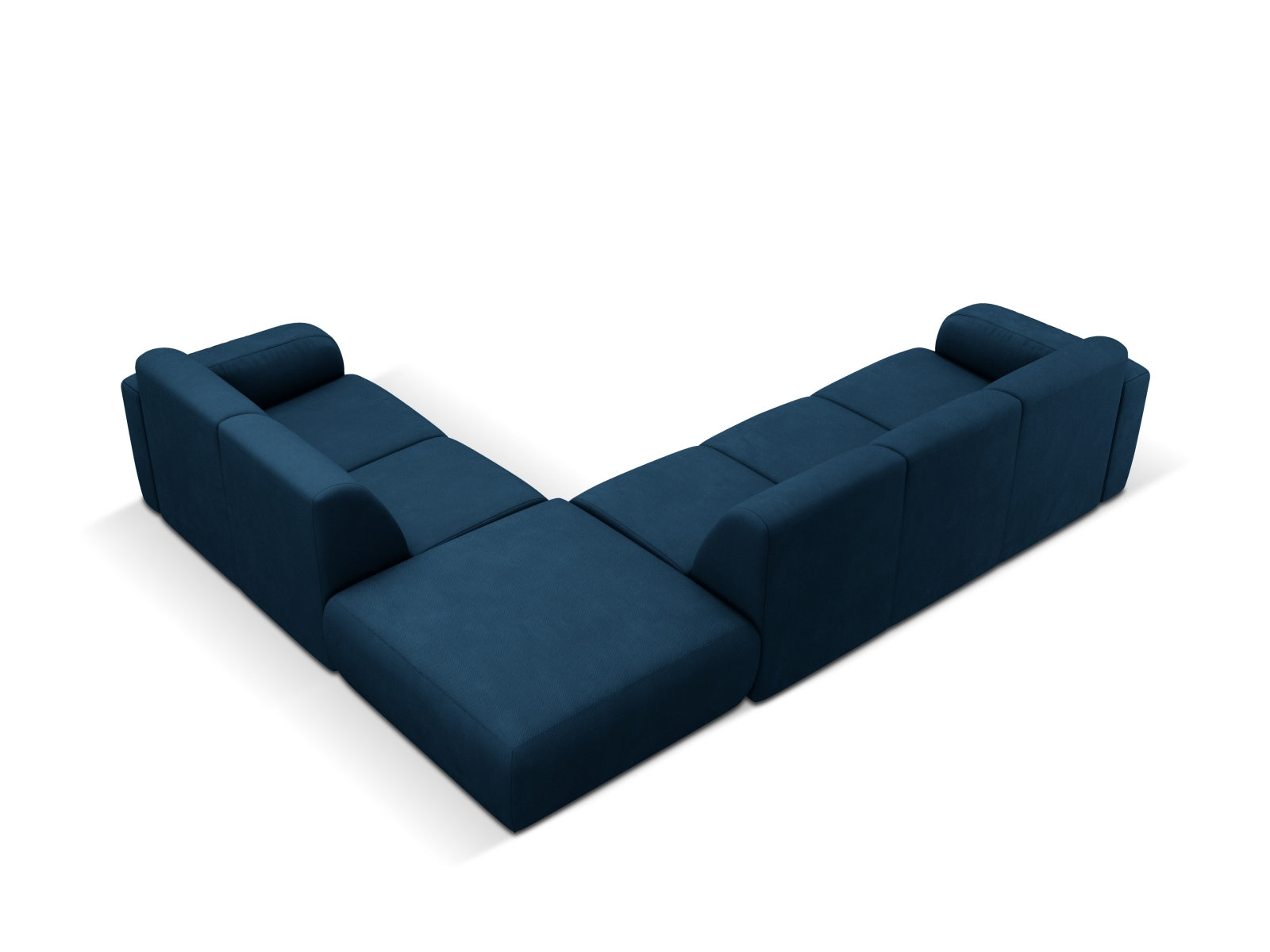 Modernes Molino Ecksofa rechts für 6 Personen in Royal Blue-Rebel, perfekt für gesellige Runden und stilvolle Einrichtung.
