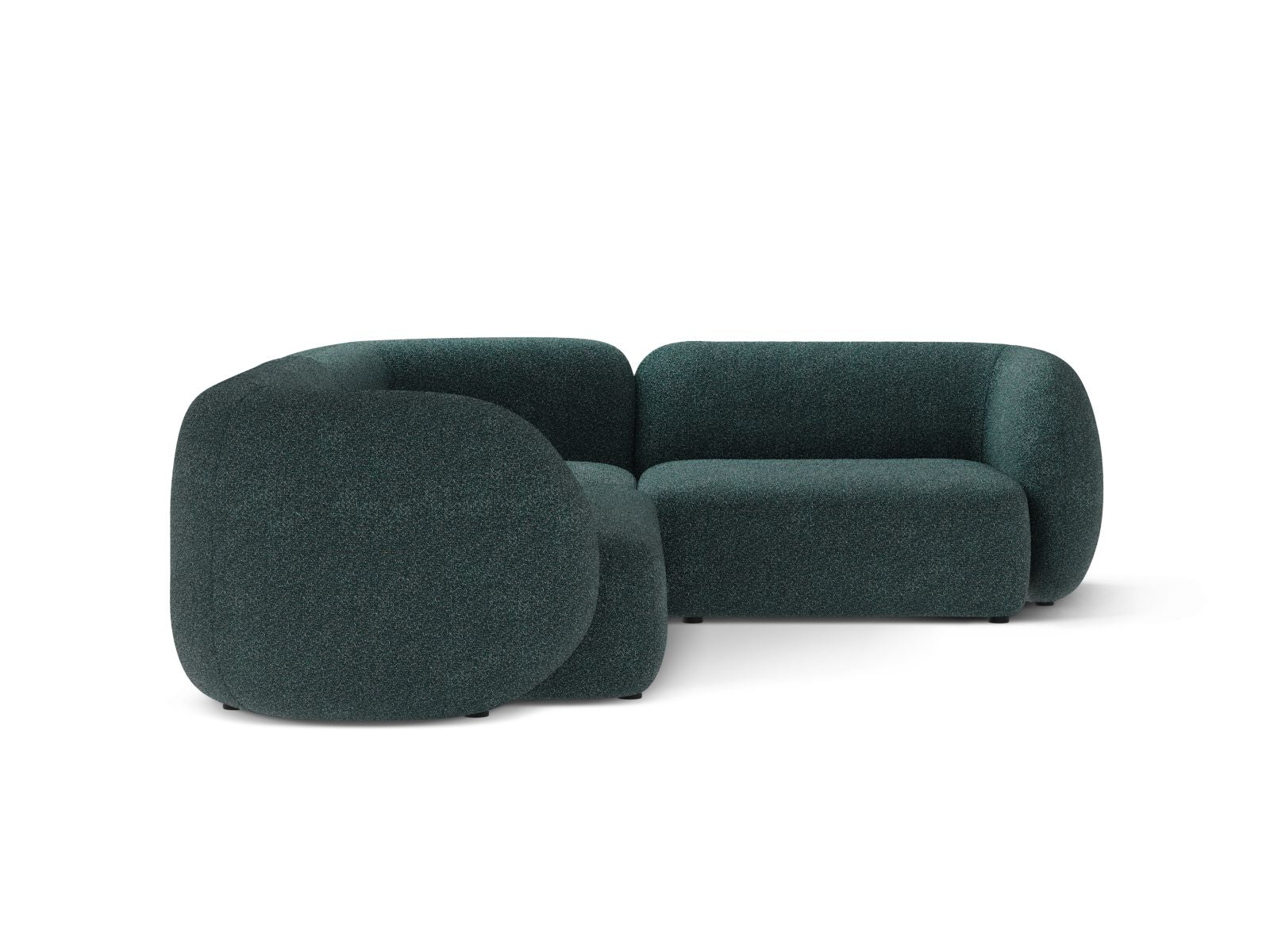 Elegantes 4-Sitzer Ecksofa rechts Kate in stilvollem Green Blue Melange, ideal für moderne Wohnräume, von Micadoni.