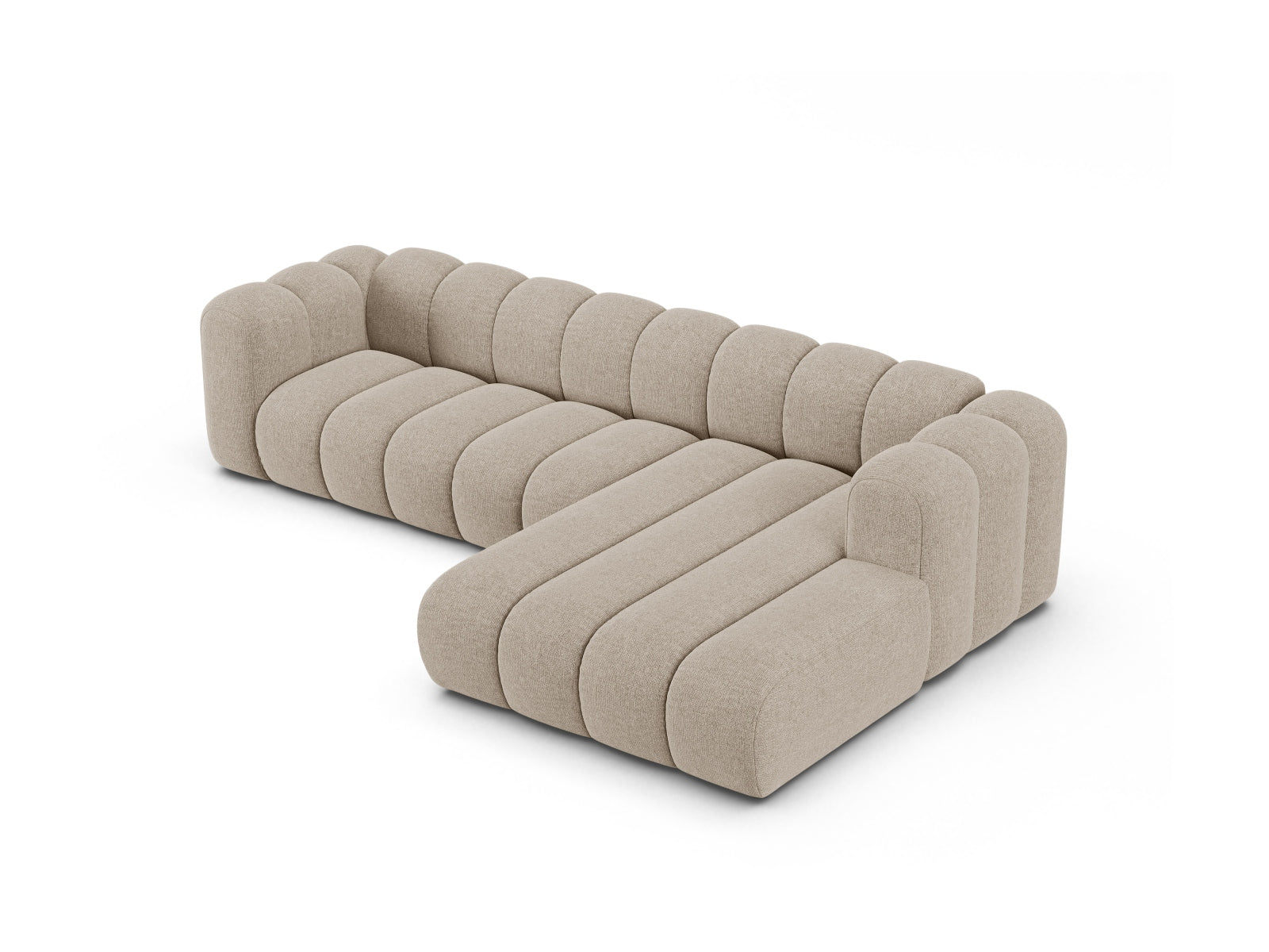 Elegantes, modernes Ecksofa in Dunkelbeige von Micadoni, ideal für gemütliche Stunden und geschmackvolle Wohnräume.