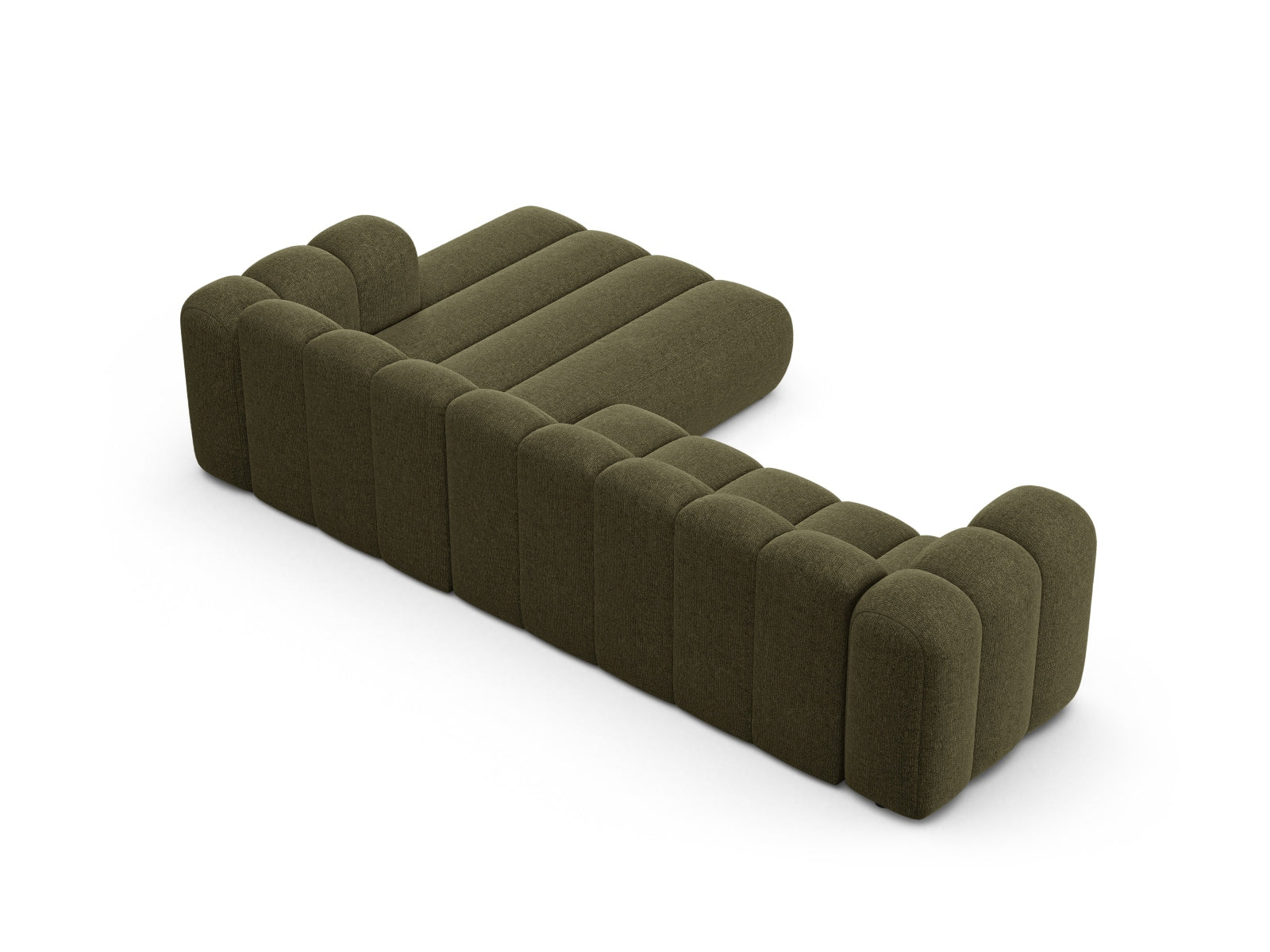 Stylisches, modernes Ecksofa von Micadoni, 4-Sitzer in Green-Eden, perfekt für gemütliche Abende und stilvolle Einrichtung.