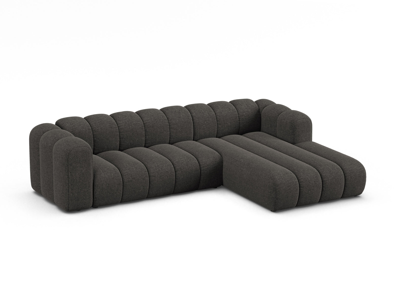 Elegantes Lupine Modular Ecksofa rechts für 4 Personen in Dunkelgrau, ideal für stilvolle Wohnräume und gemütliche Abende.