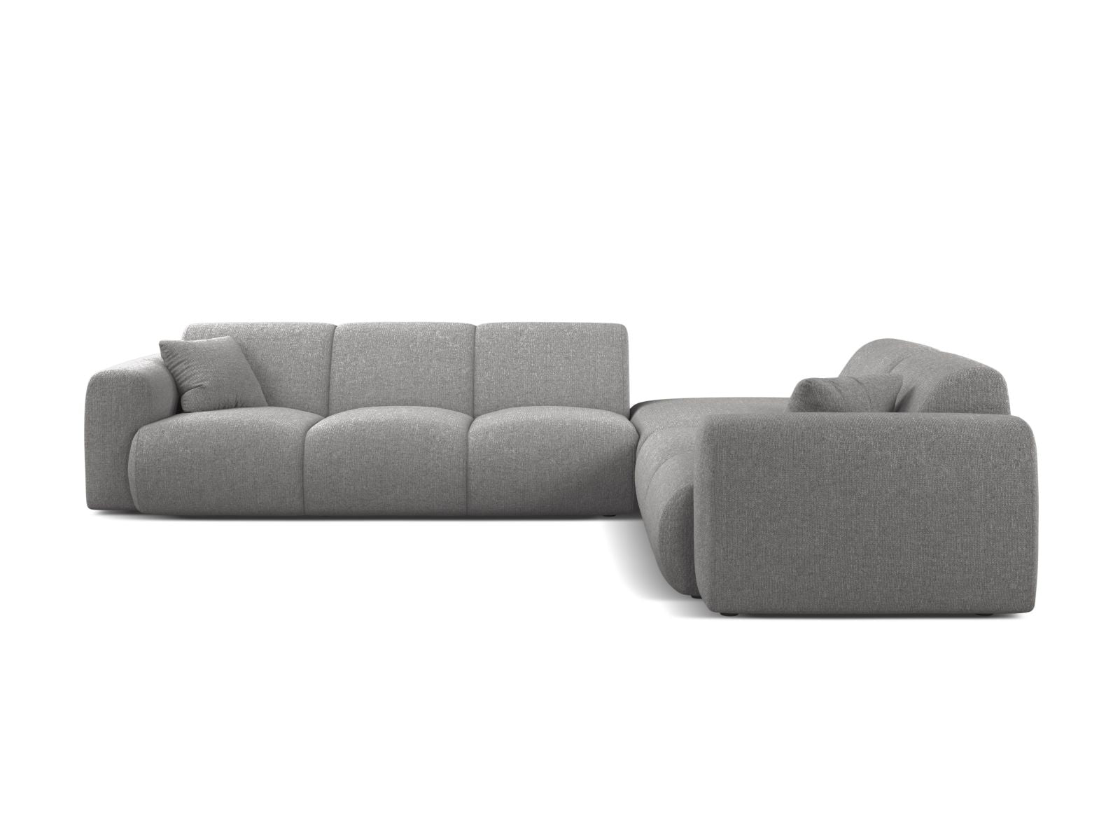 Stylisches 6-Sitzer Ecksofa rechts Molino in hellem Grau, ideal für moderne Wohnräume, von Micadoni, bequem und elegant.