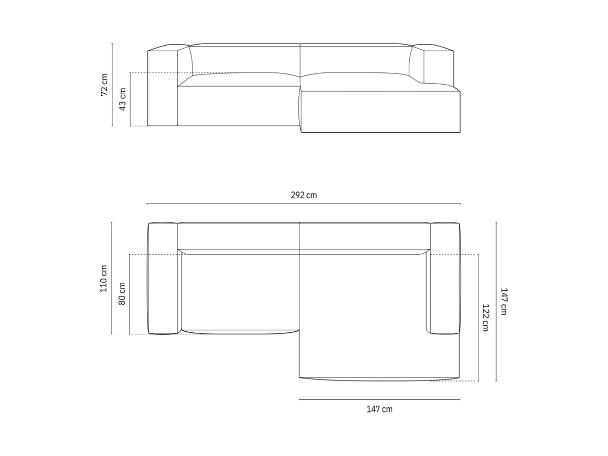 4-Sitzer Ecksofa rechts Nuria in Brick-Liberty präsentiert im Onlineshop von KAQTU Design AG. Ecksofa rechts ist von Micadoni