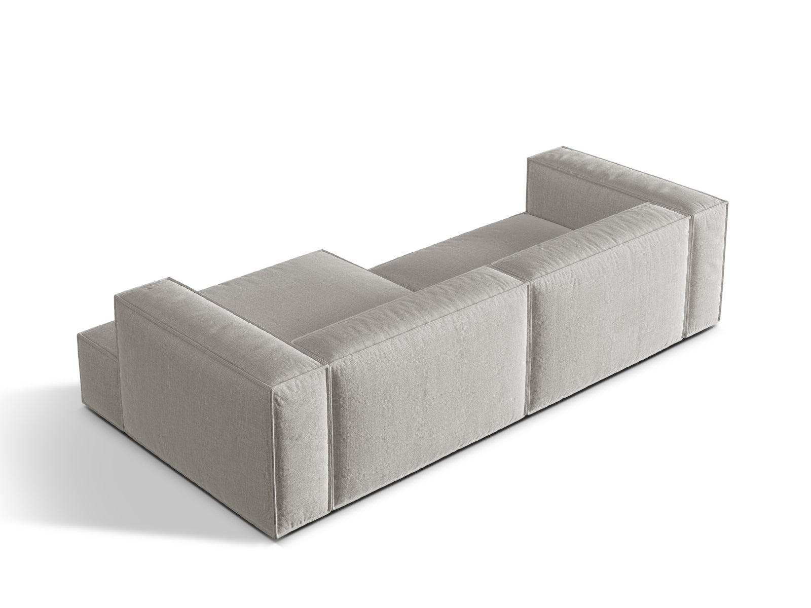 Elegantes 4-Sitzer Ecksofa rechts Nuria in zeitlosem Grau, perfekt für stilvolle Wohnräume und gesellige Stunden, erhältlich bei Micadoni.