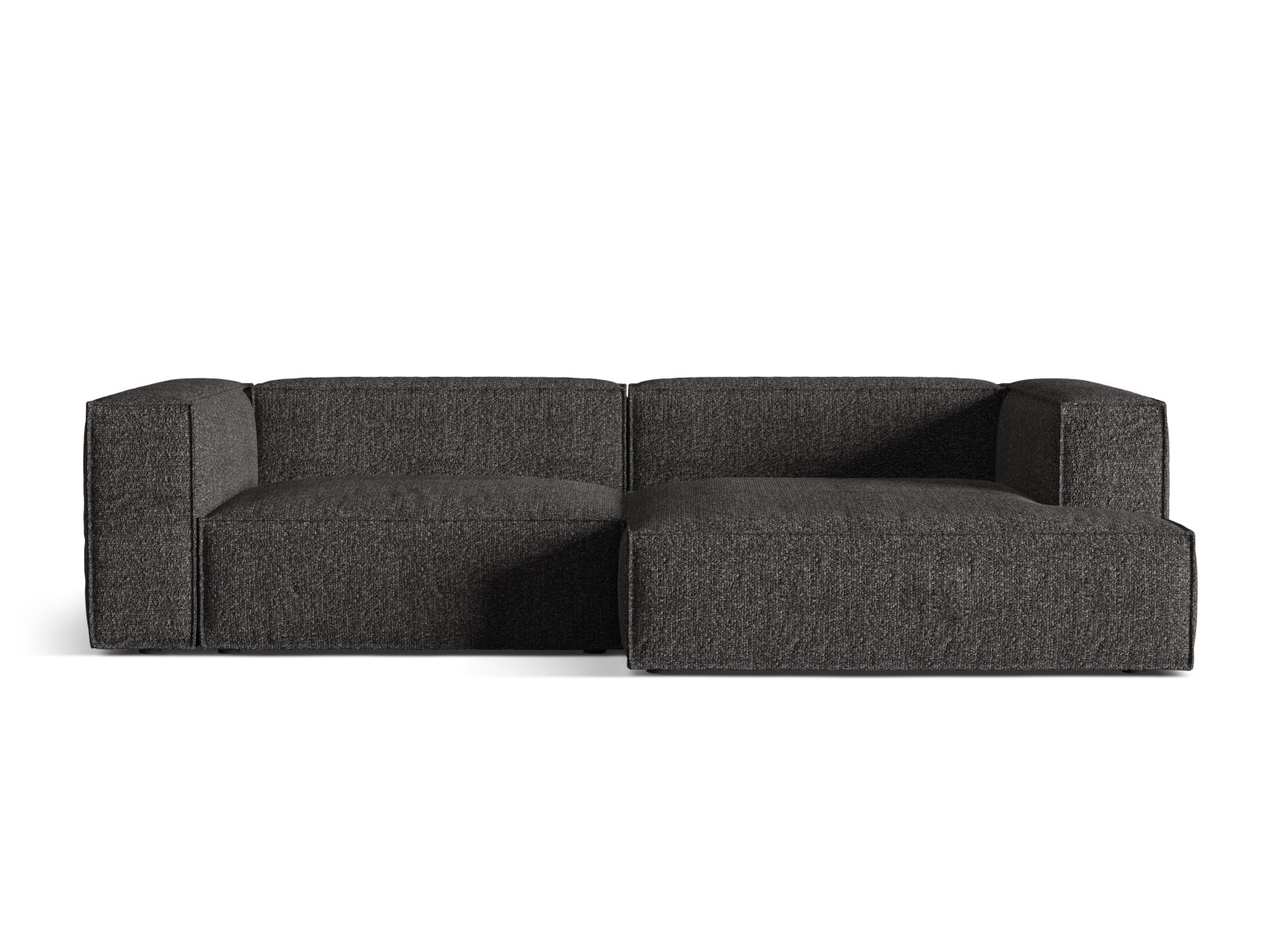 Nuria Boucle Modular Ecksofa rechts 4 Sitzer in Anthracite-Monet präsentiert im Onlineshop von KAQTU Design AG. L-Sofa rechts ist von Micadoni